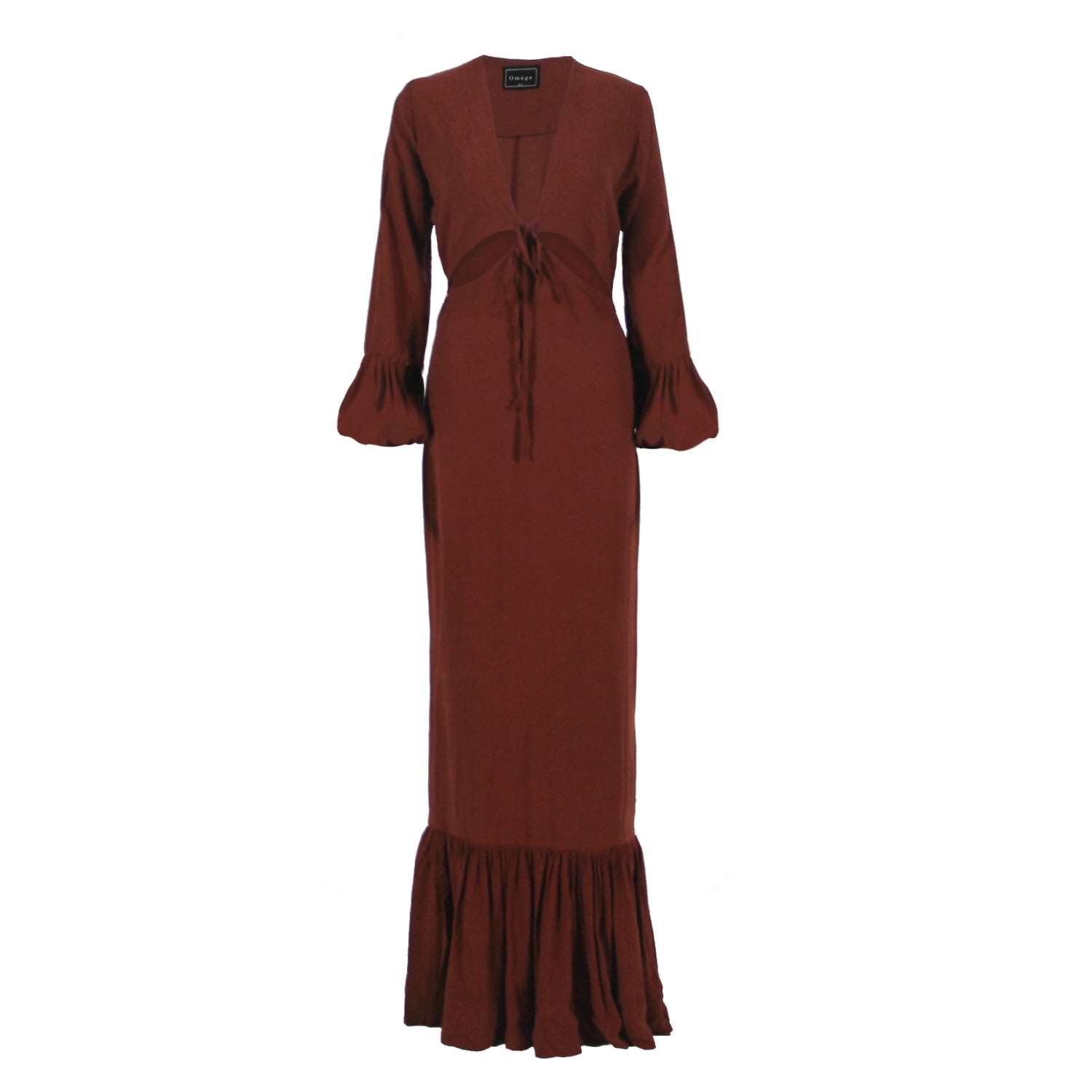 Women’s Brown The Roma Cut Out Maxi Dress S/M Omge