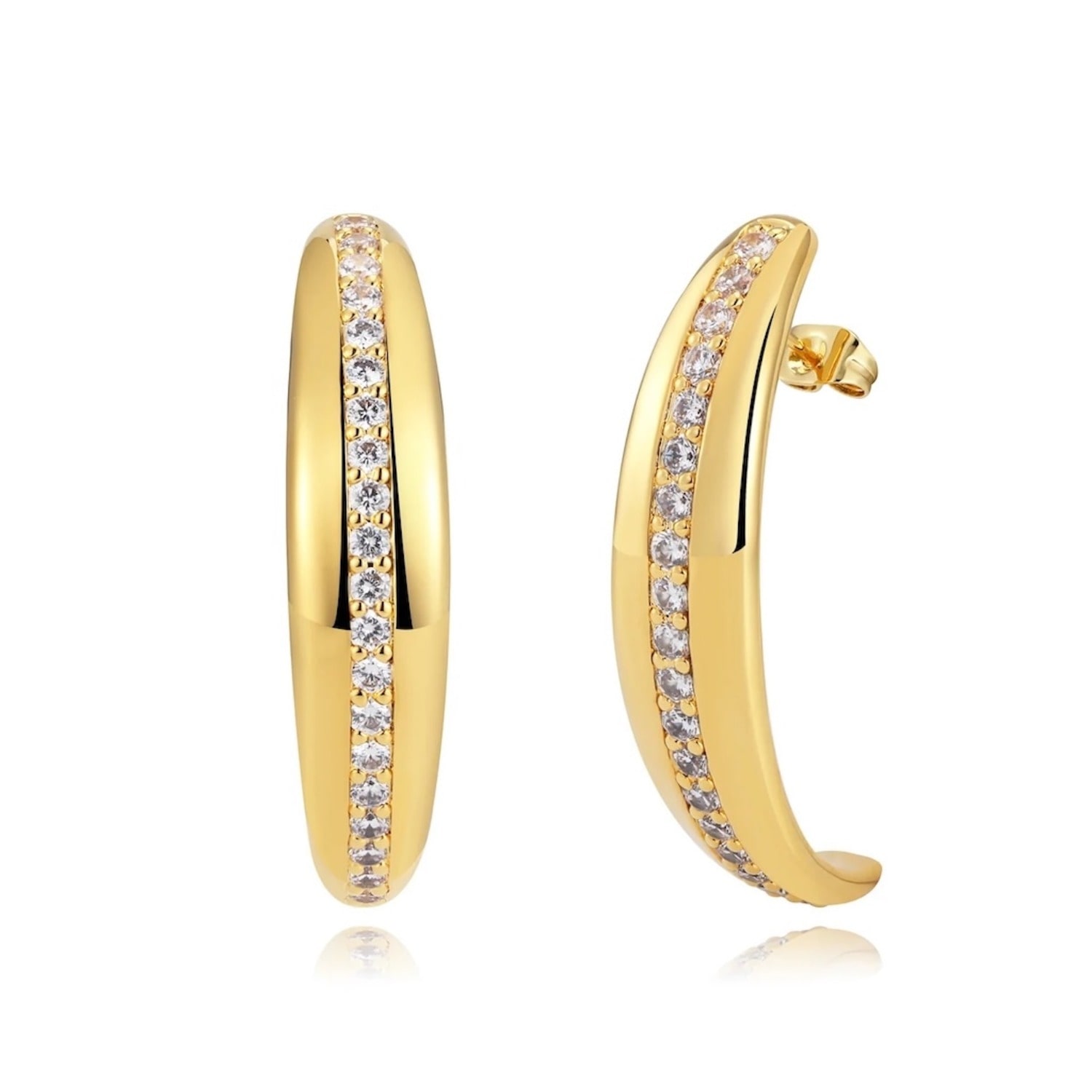 Zepplin The Label Women's Lustra Hoops Gold - Large Statement Earrings