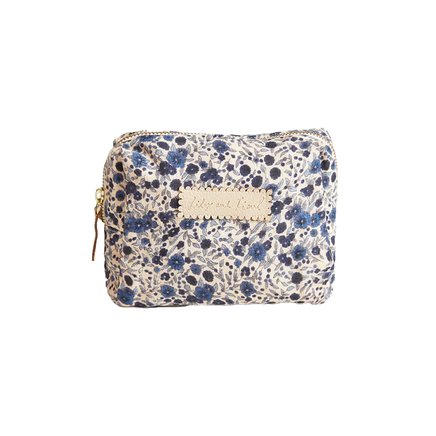 Lily And Lionel Cosmetic Bag Blue Floral Aster Print