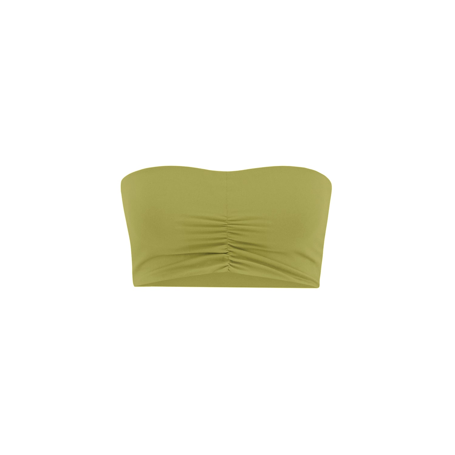 Yes Flâneuse Women's Gold / Green Emma Ruffles Edition Scruch Front Bandeau Top Golden Lime In Gold/green