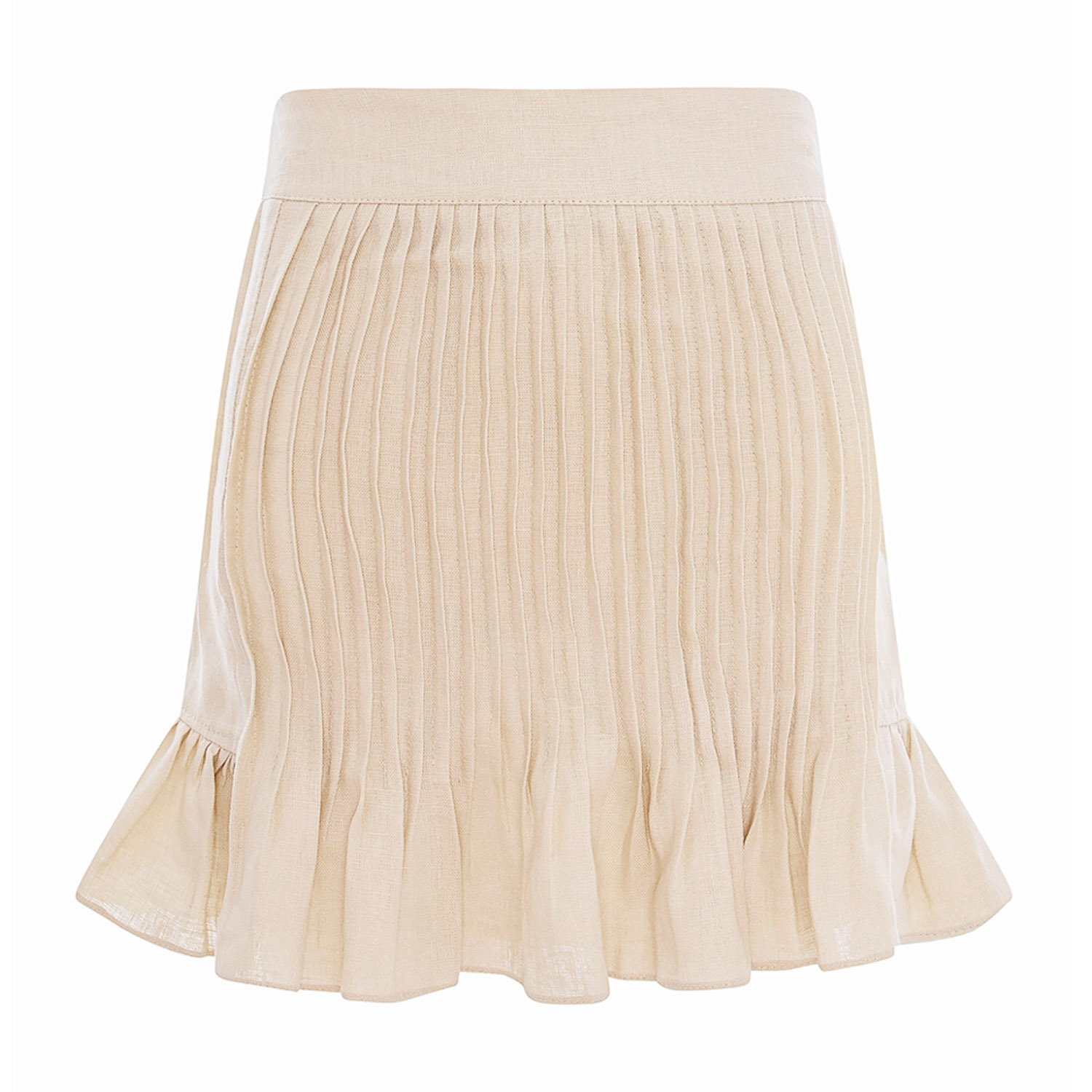 Women's Neutrals Breeze Beige Linen Skirt | Xxs | Underflirty