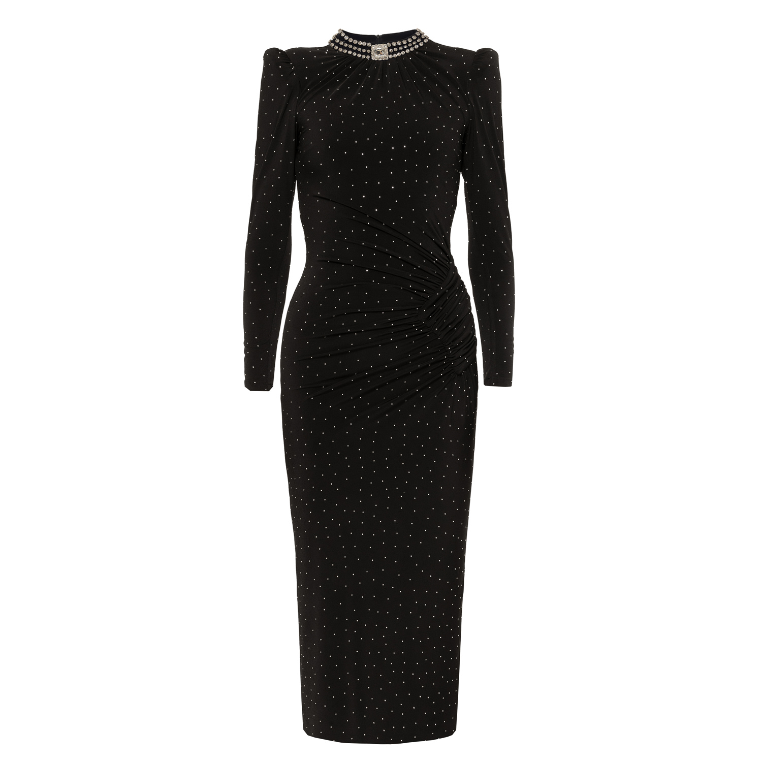 Nissa Women's Black Crystal-embellished Midi Dress In Black