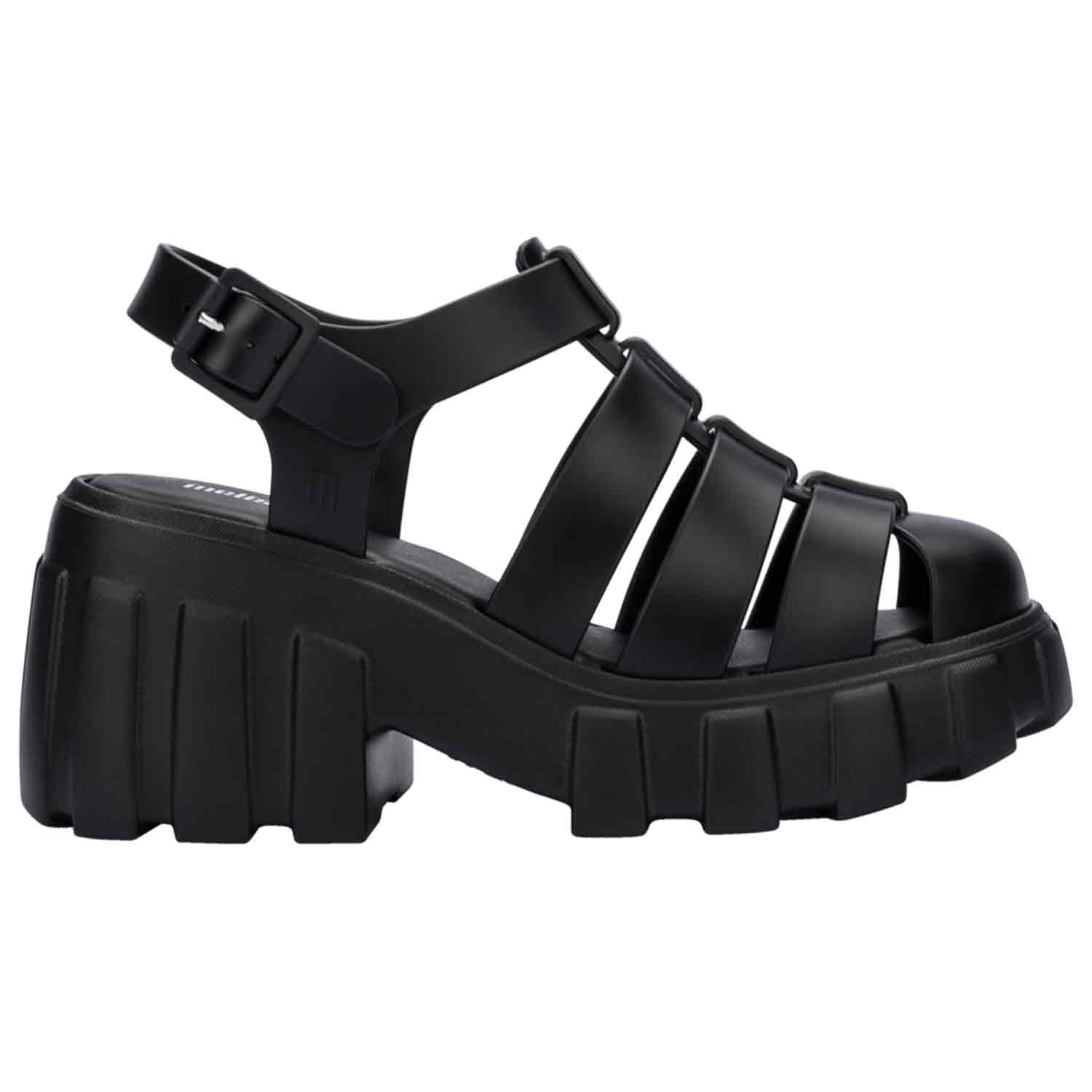 Melissa Megan Block-heel Platform Fisherman Sandals Women In Black