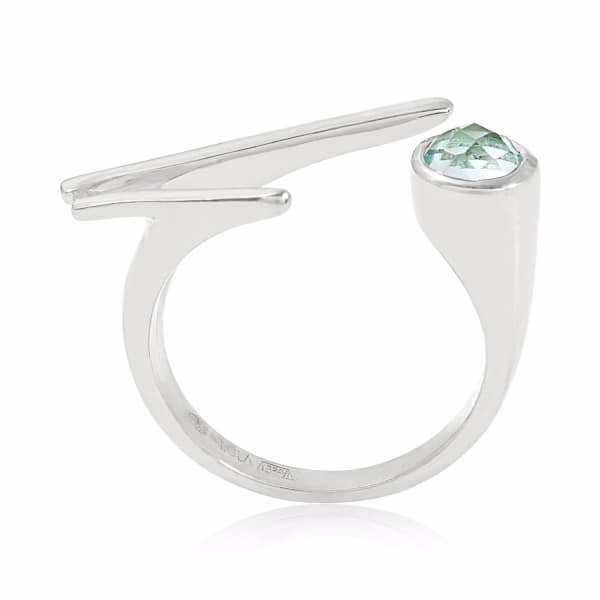 Neola Roxanne Silver Ring With Topaz In Silver
