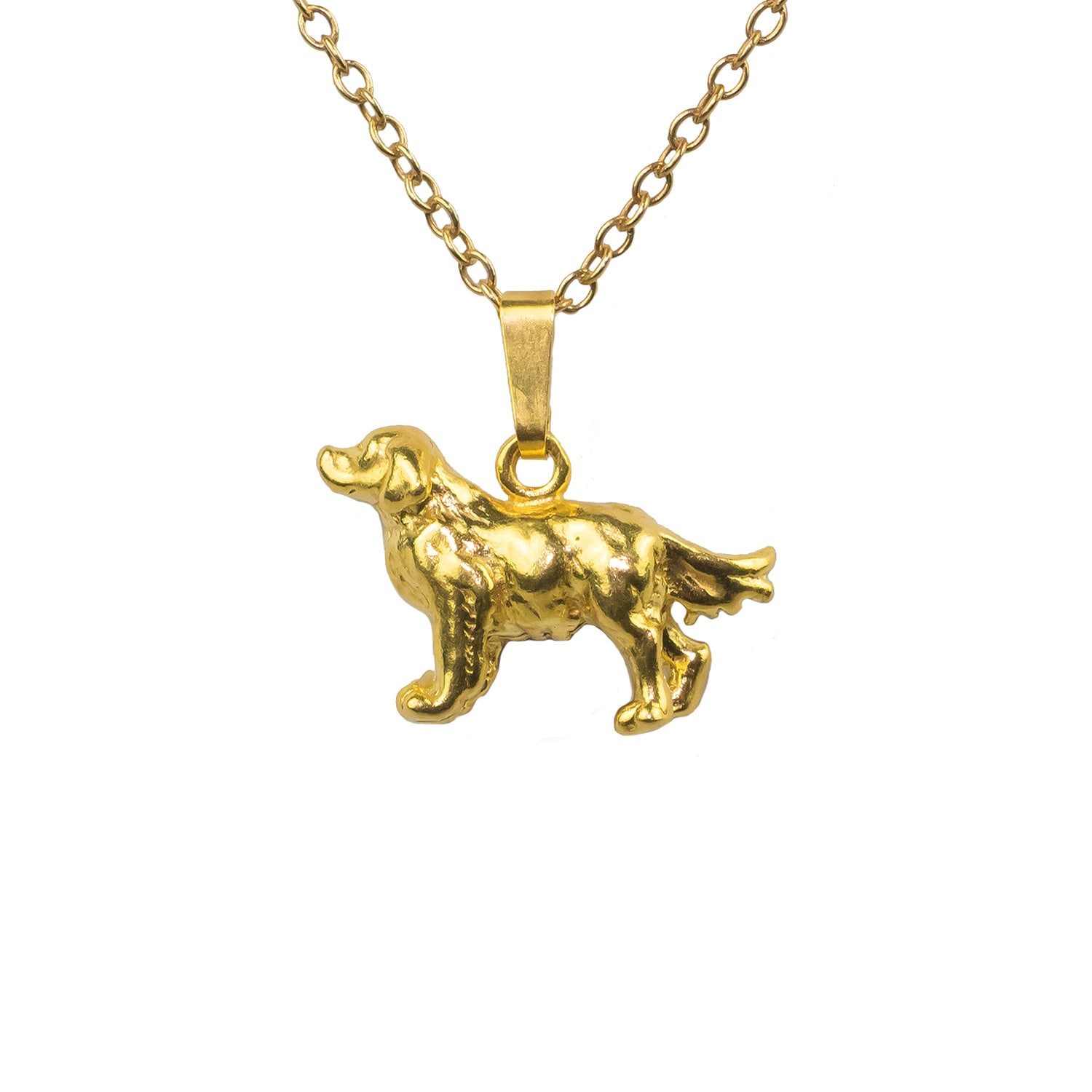 Simon Kemp Jewellers Women's Golden Retriever Pendant Eighteen Carat Gold On Solid Sterling Silver