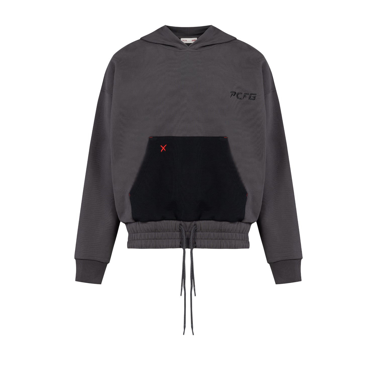 Pcfg Grey Your Itch Two Cord Hoody - Asphalt In Black