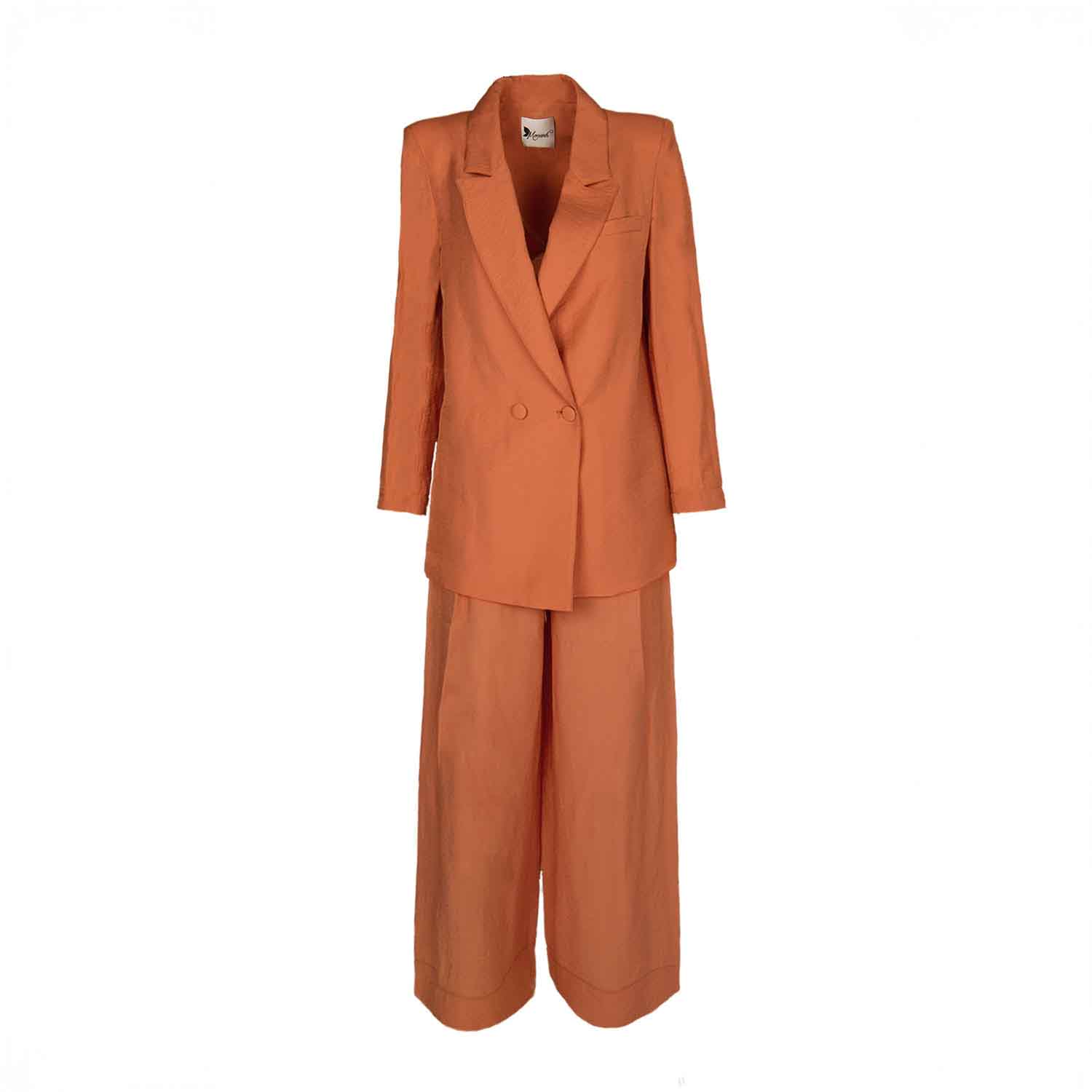 Monarh Orange Relaxed Linen-blend Suit In Orange