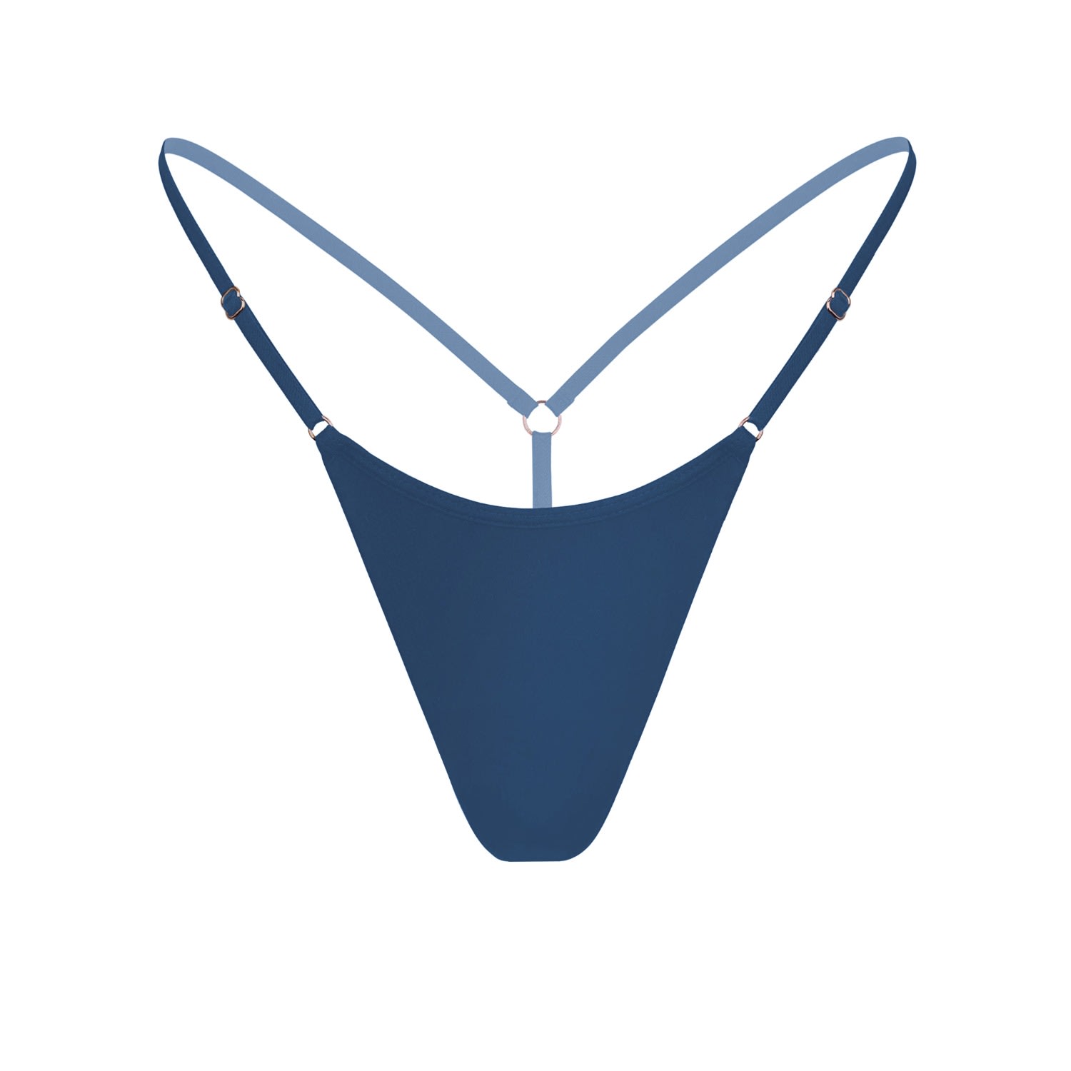 Monique Morin Lingerie Women's Caress Micro-g String Dark Denim Blue In Blue