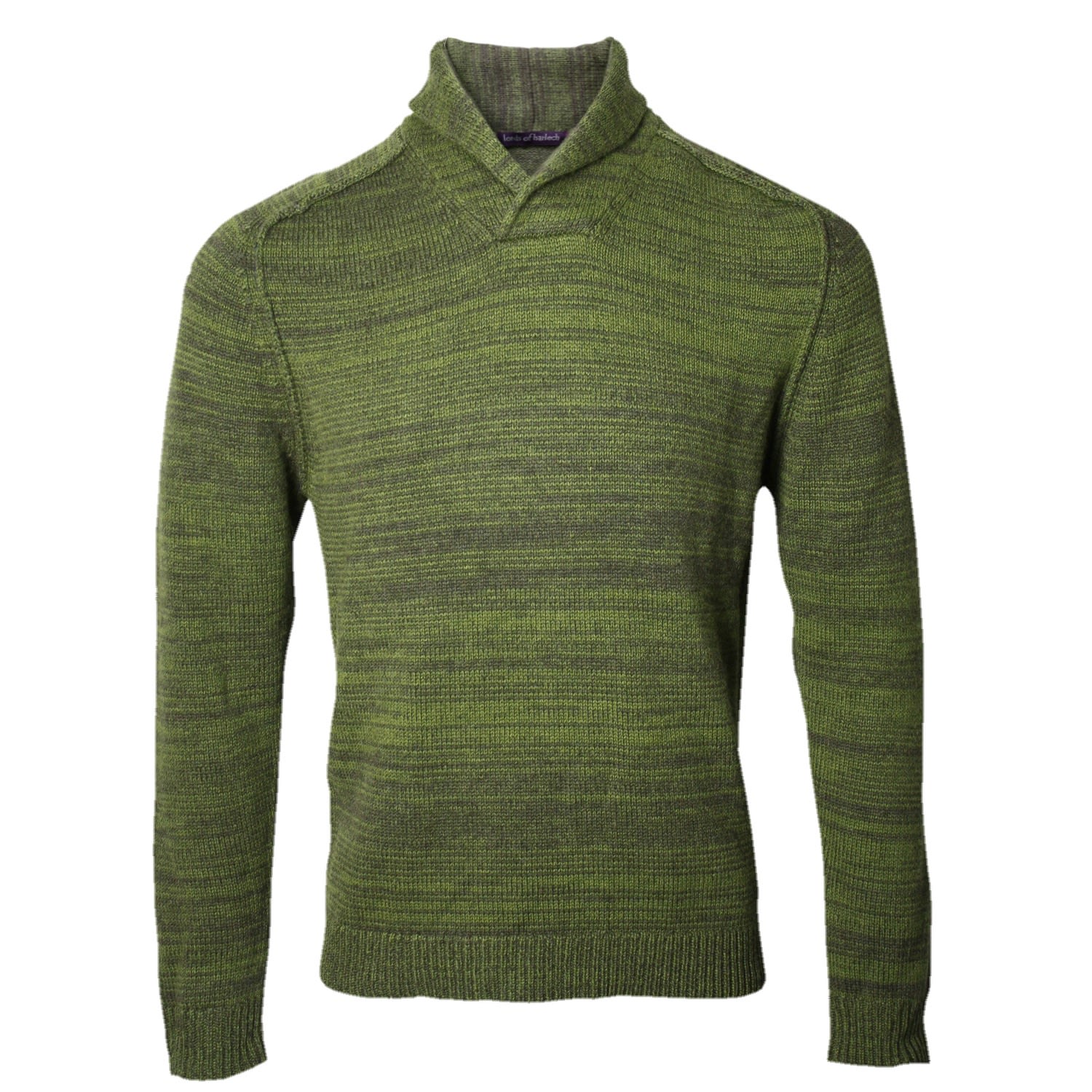 Men’s Green / Blue Sweet Shawl Neck Sweater In Olive Medium Lords of Harlech