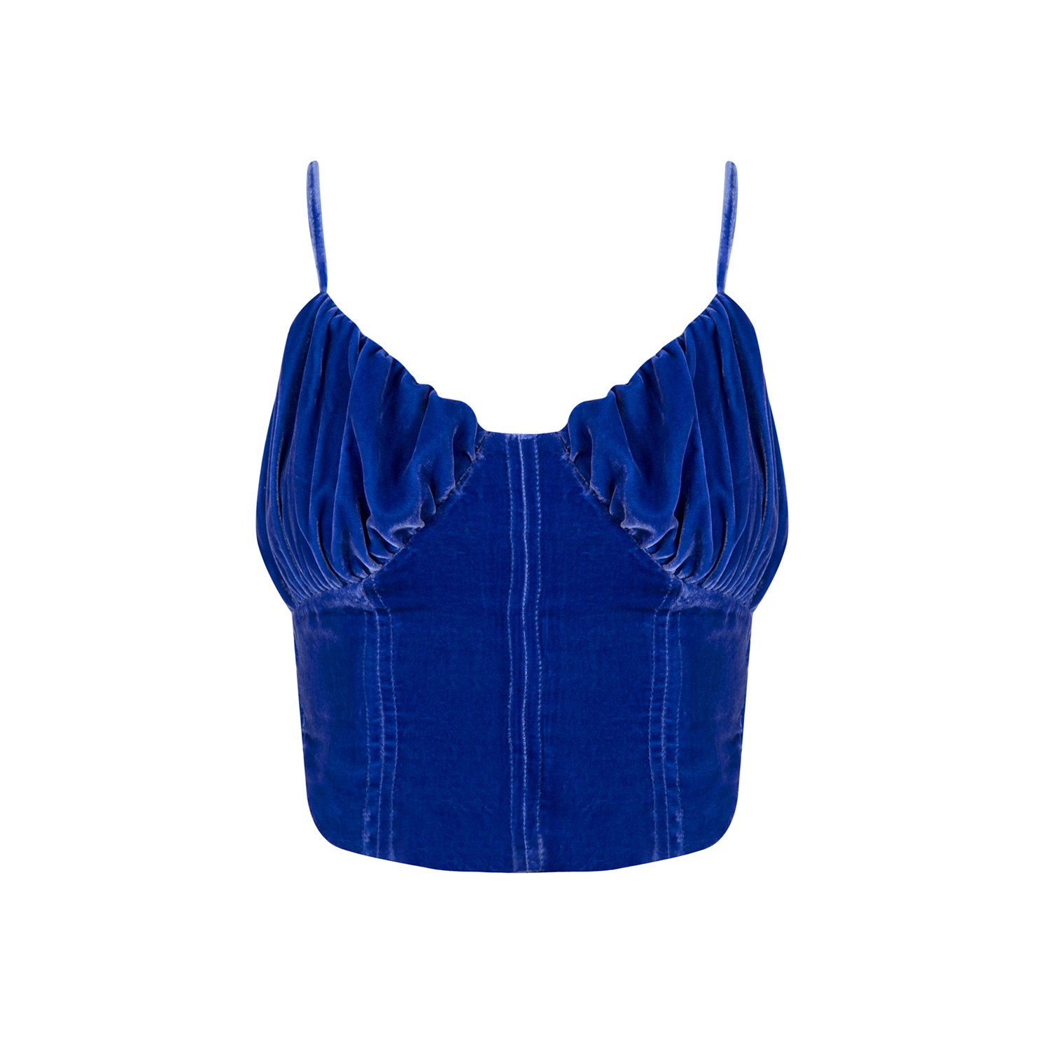 Women’s Vegan Silk Velvet Zoe Blue Bustier S/M Fiolas