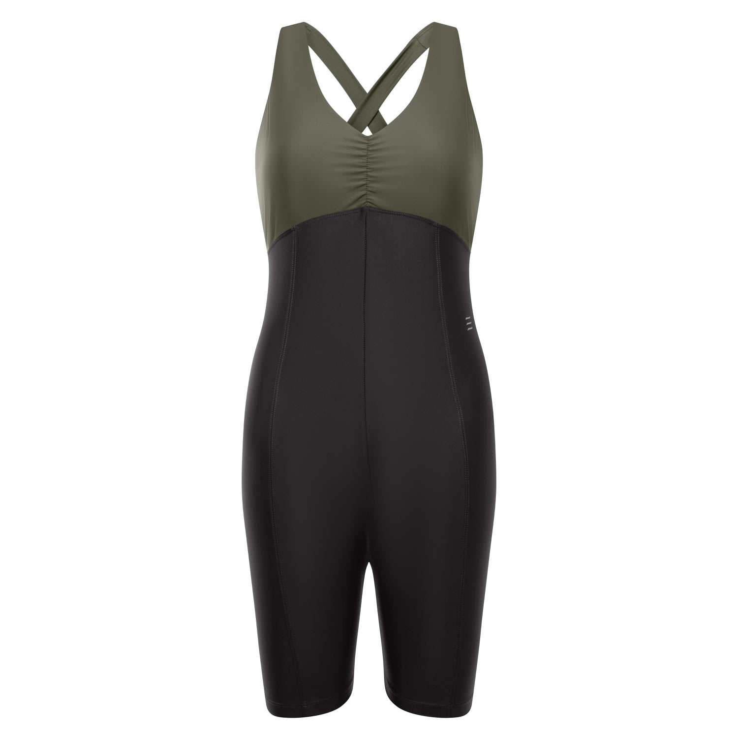 Komi Studios Women's Green / Grey The Chiltern Colour Block Cycling Suit In Green/grey