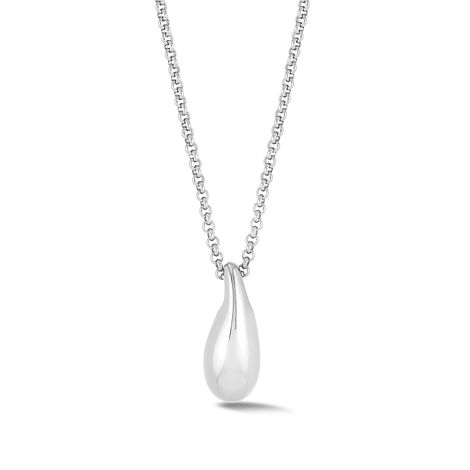 Dower & Hall Women's Small Pebble Droplet Pendant In Silver In Metallic