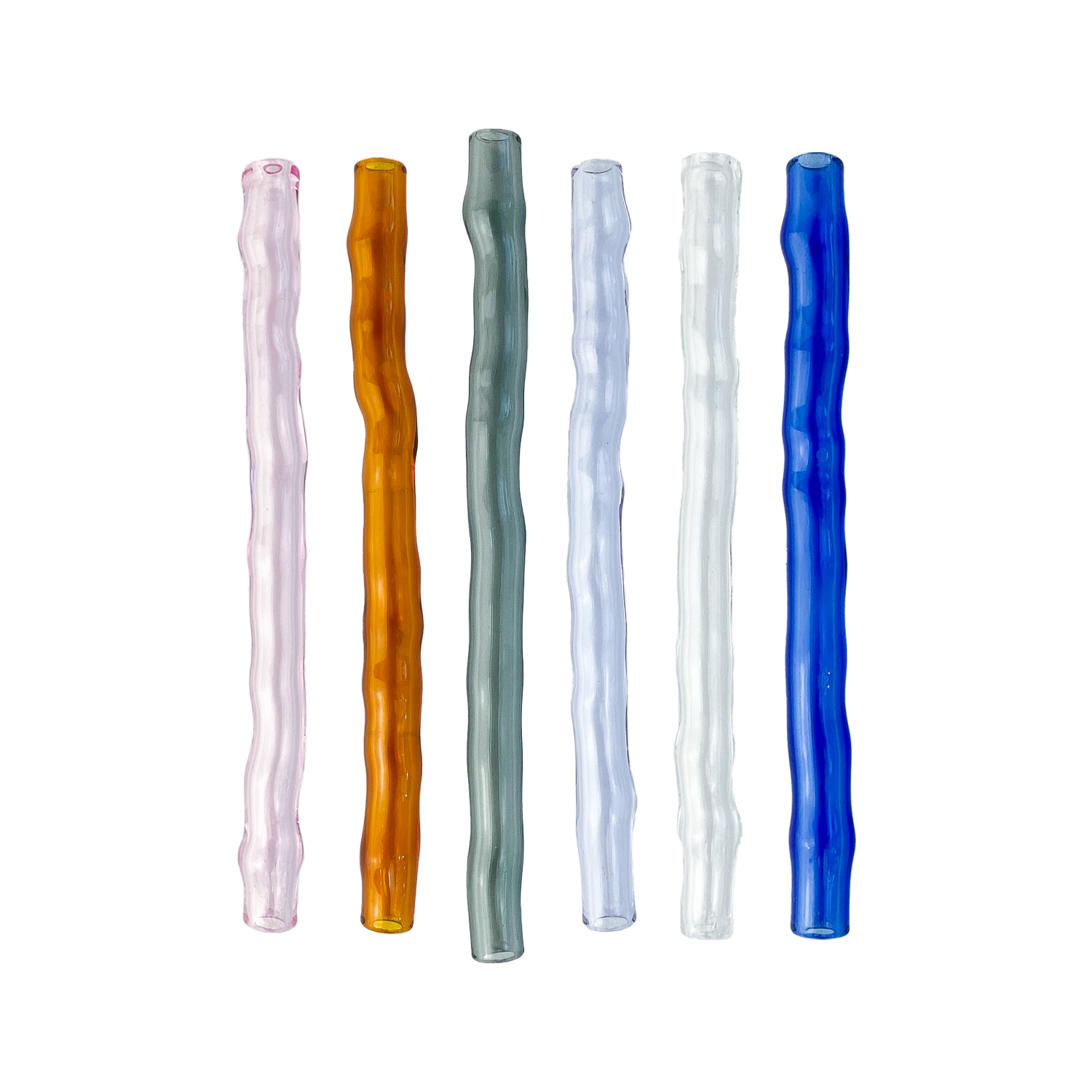 Karen Kriegel Pink / Purple / Grey Wavy Cocktail Drinking Straw