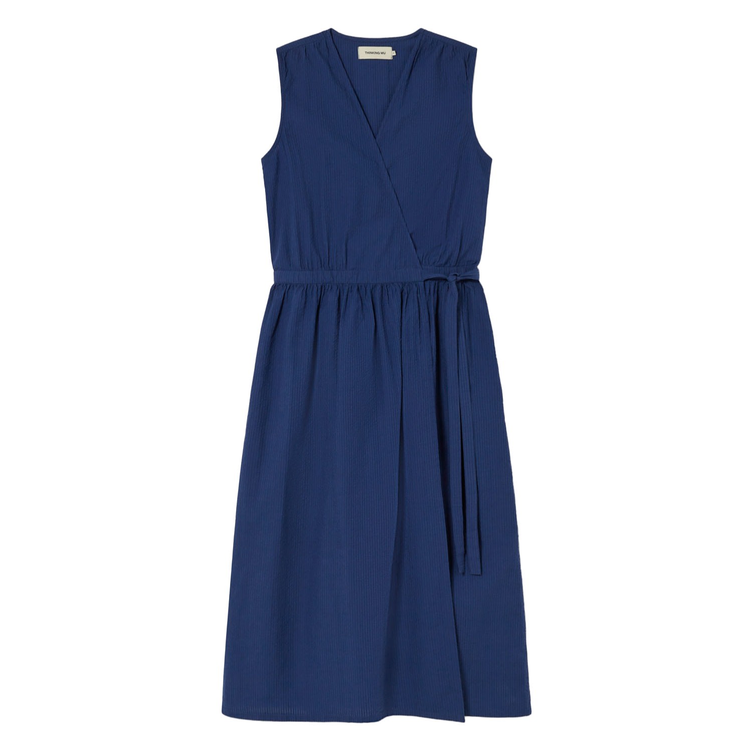 Thinking Mu Women's Blue Navy Seersucker Amapola Dress