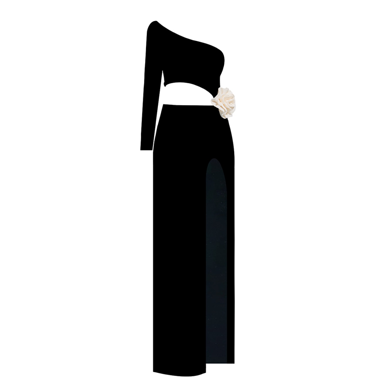 Nur Karaata Women's Black Ritz White Rose Dress In Black