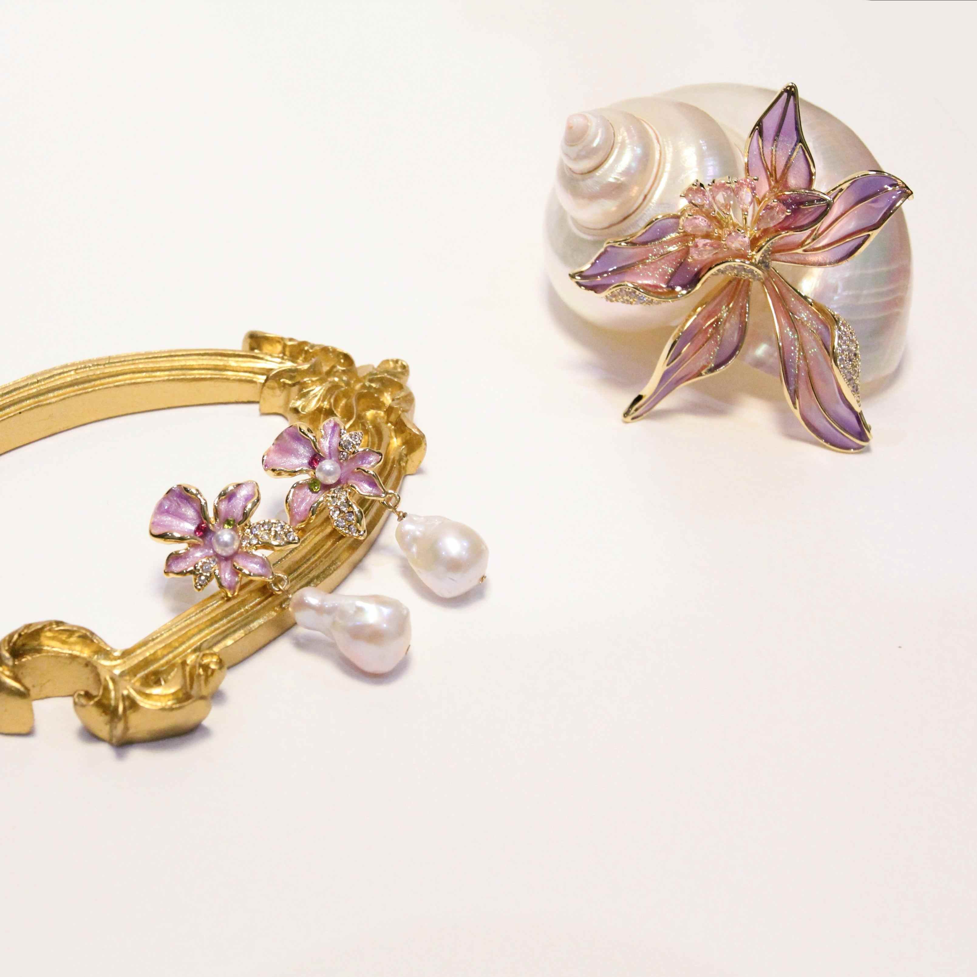 Iris Bloom Earrings | Ninemoo | Wolf & Badger
