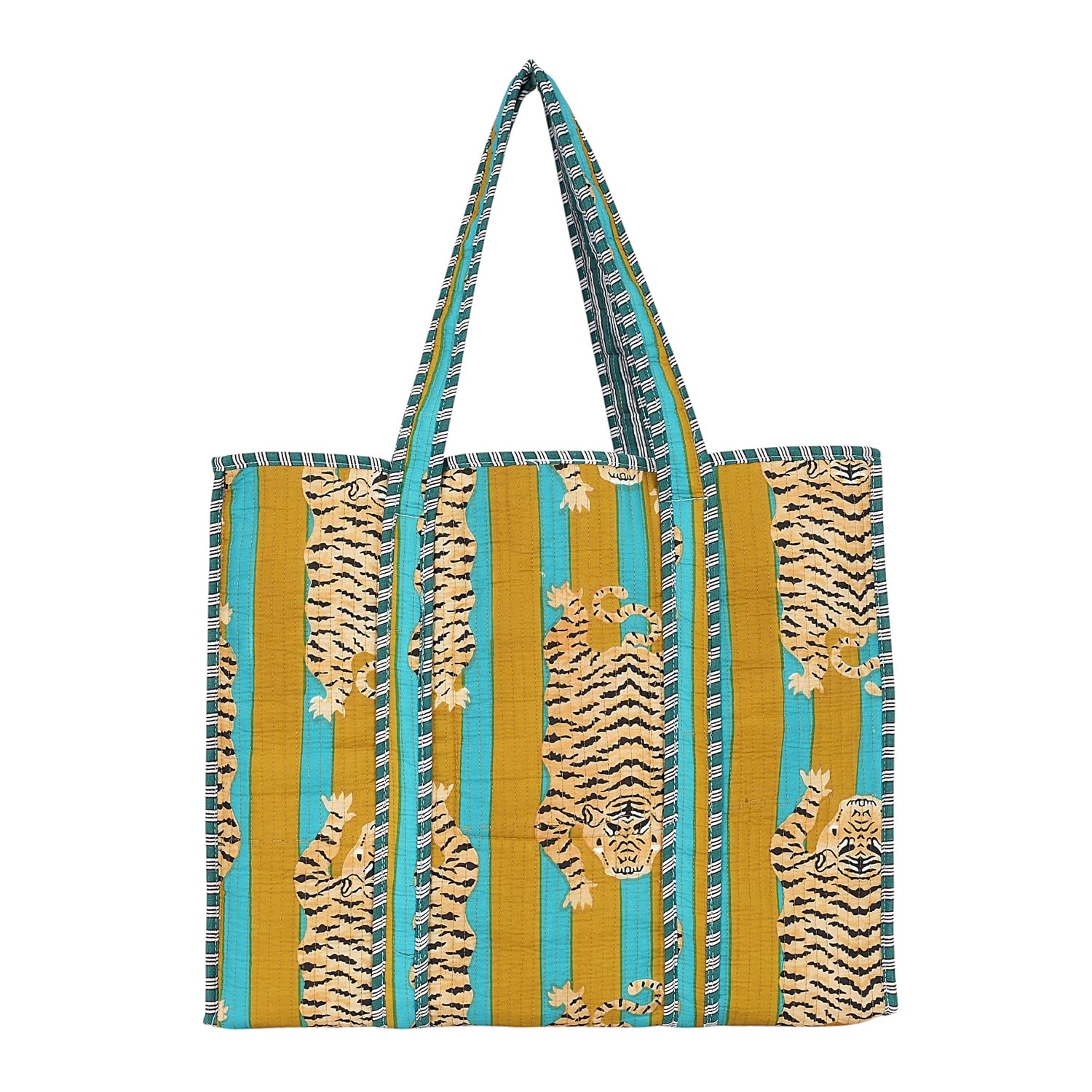 Conscious Yoga Collective Women's Green / Yellow The Tibetan Tiger Tote In Mustard And Green In Multi