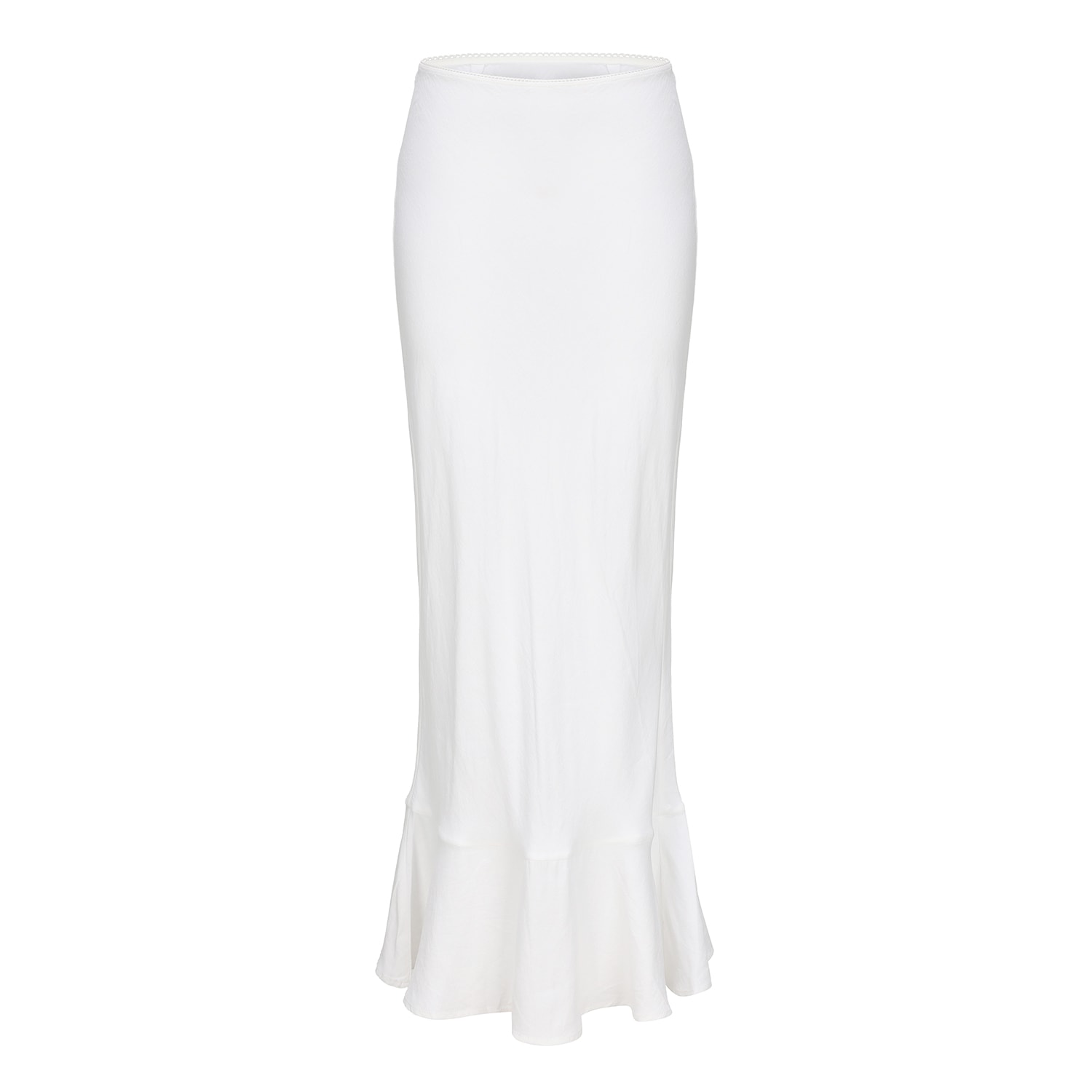Nuaje Nuaje Women's White The Flare-hem Bias Skirt In Bamboo-linen In White