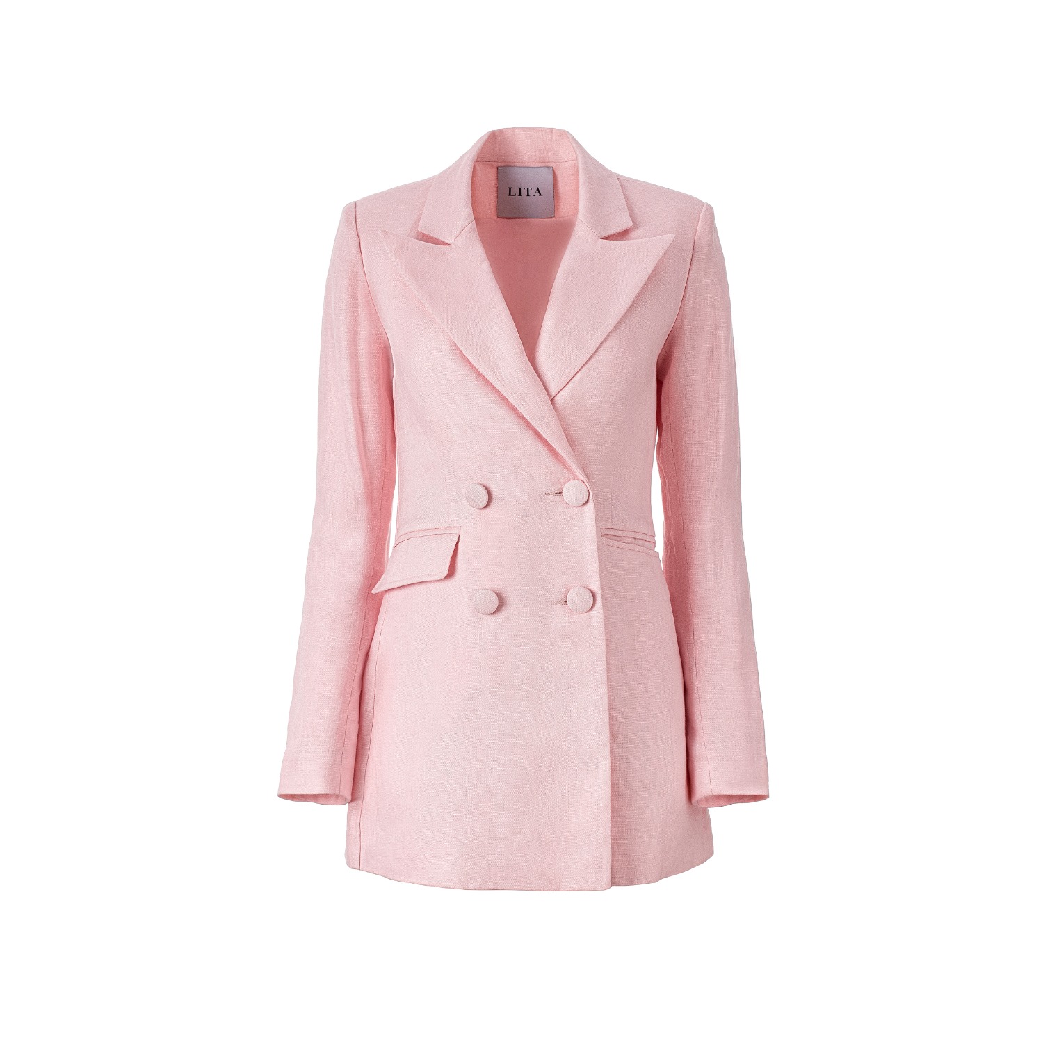 Pink linen shop blazer