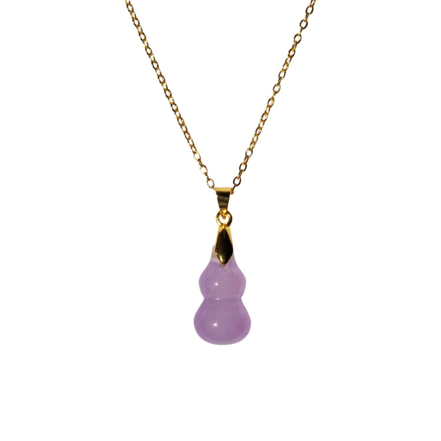 Seree Hulu Jade Stone Pendant Necklace In Purple