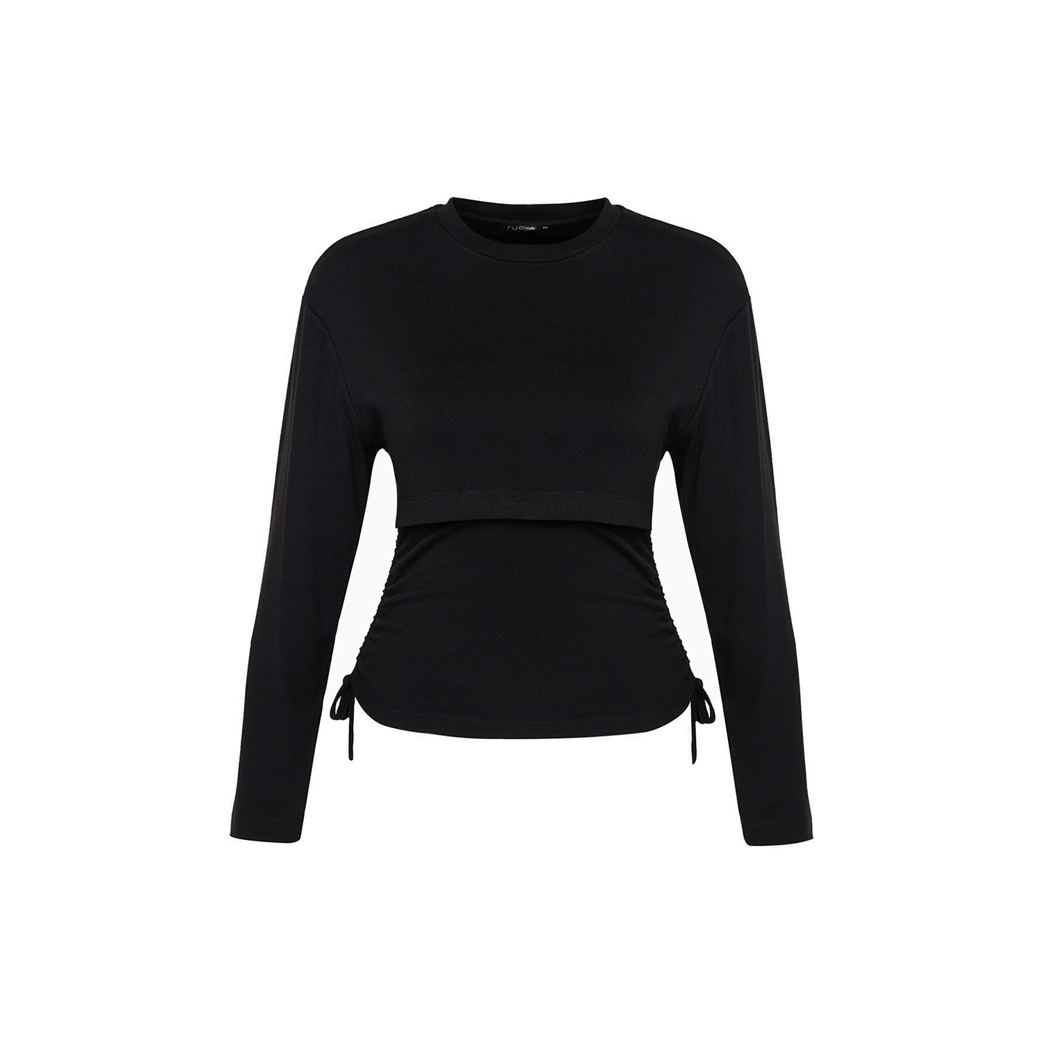 Women’s Side Rushed Detail Black Blouse Small Rue Les Createurs