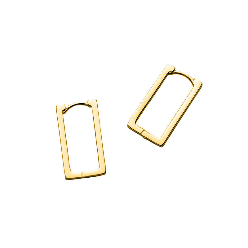 Gold Trip Women's Rectangle Hoop Earrings In Gold In Gold