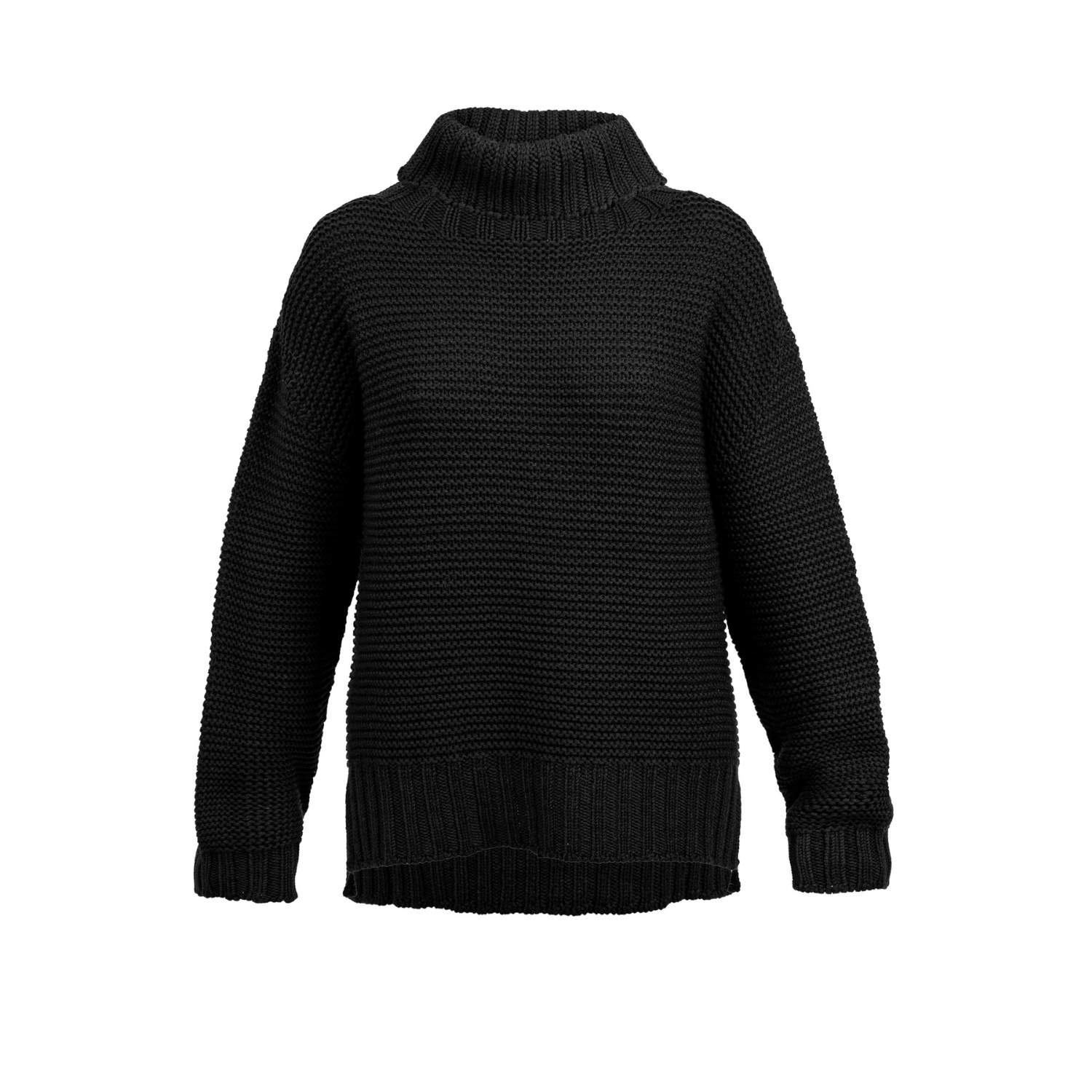 Women’s Ribbed Turtleneck Sweater In Black Medium Incantevole Milano