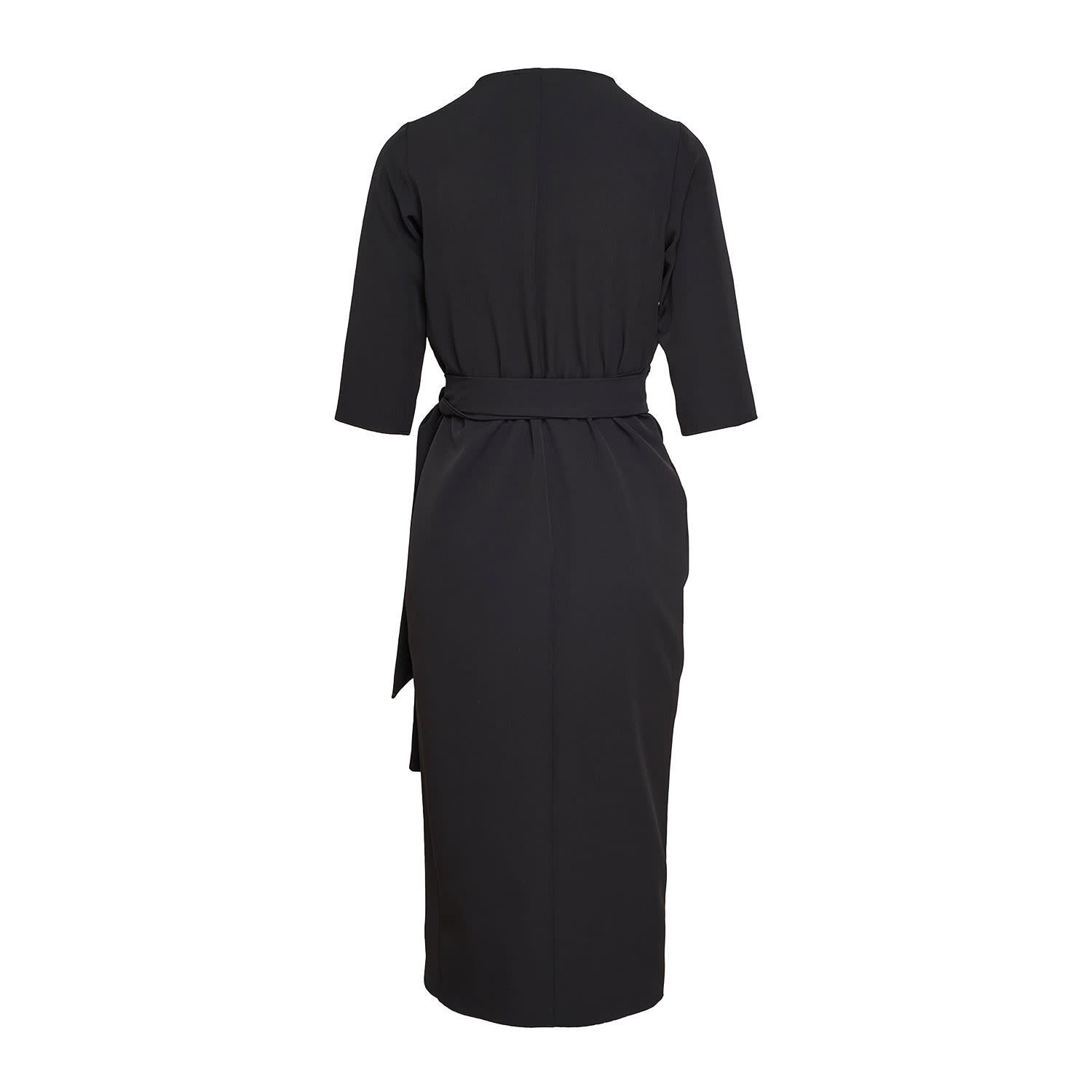 Midi Black Wrap Dress with Three Quarter Sleeves | Xs/S | Concept A Trois