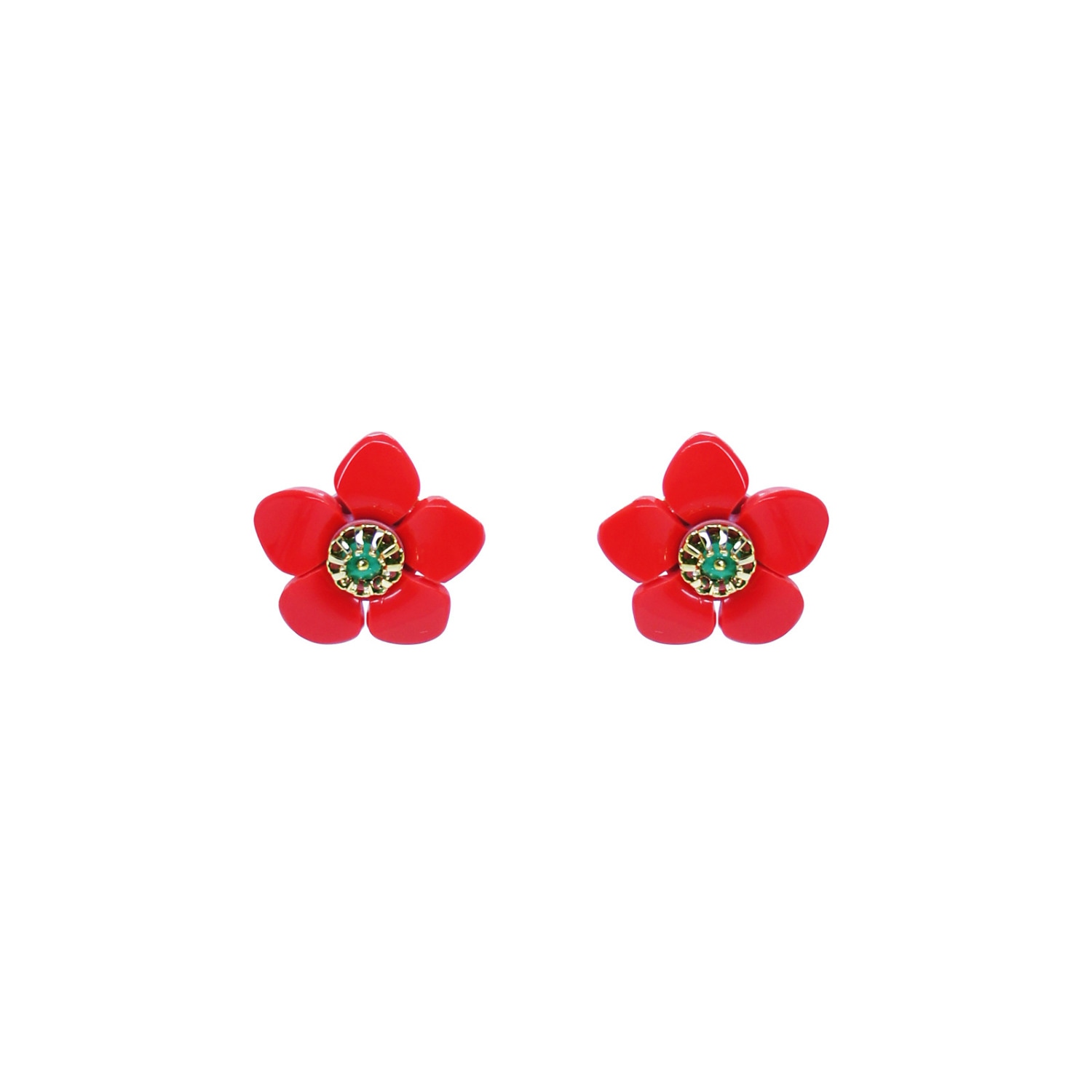 Gissa Bicalho Women's Red Handmade Acrylic Earring S Willd Flower Cherry In Red