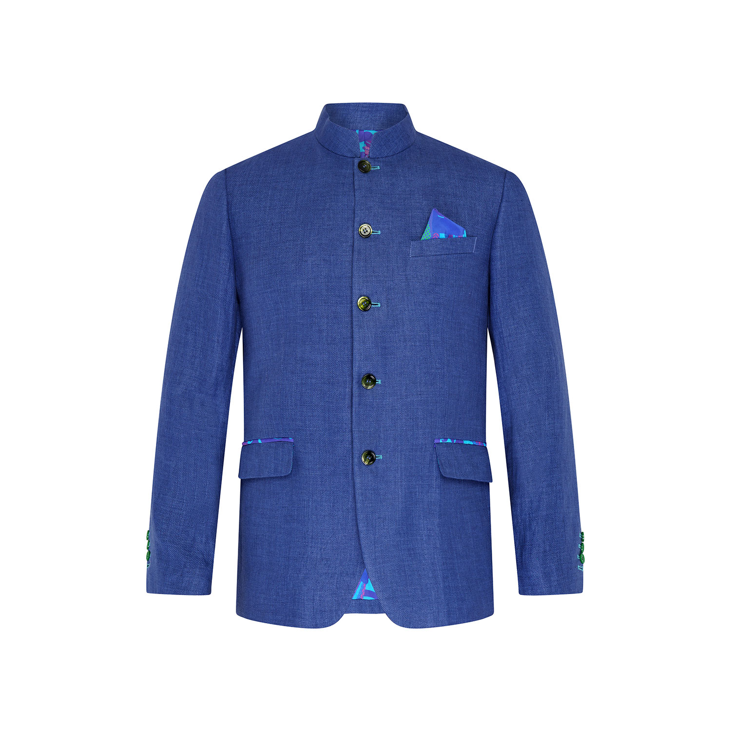 Beatrice Von Tresckow Blue Azure Artie Mens Linen Jacket
