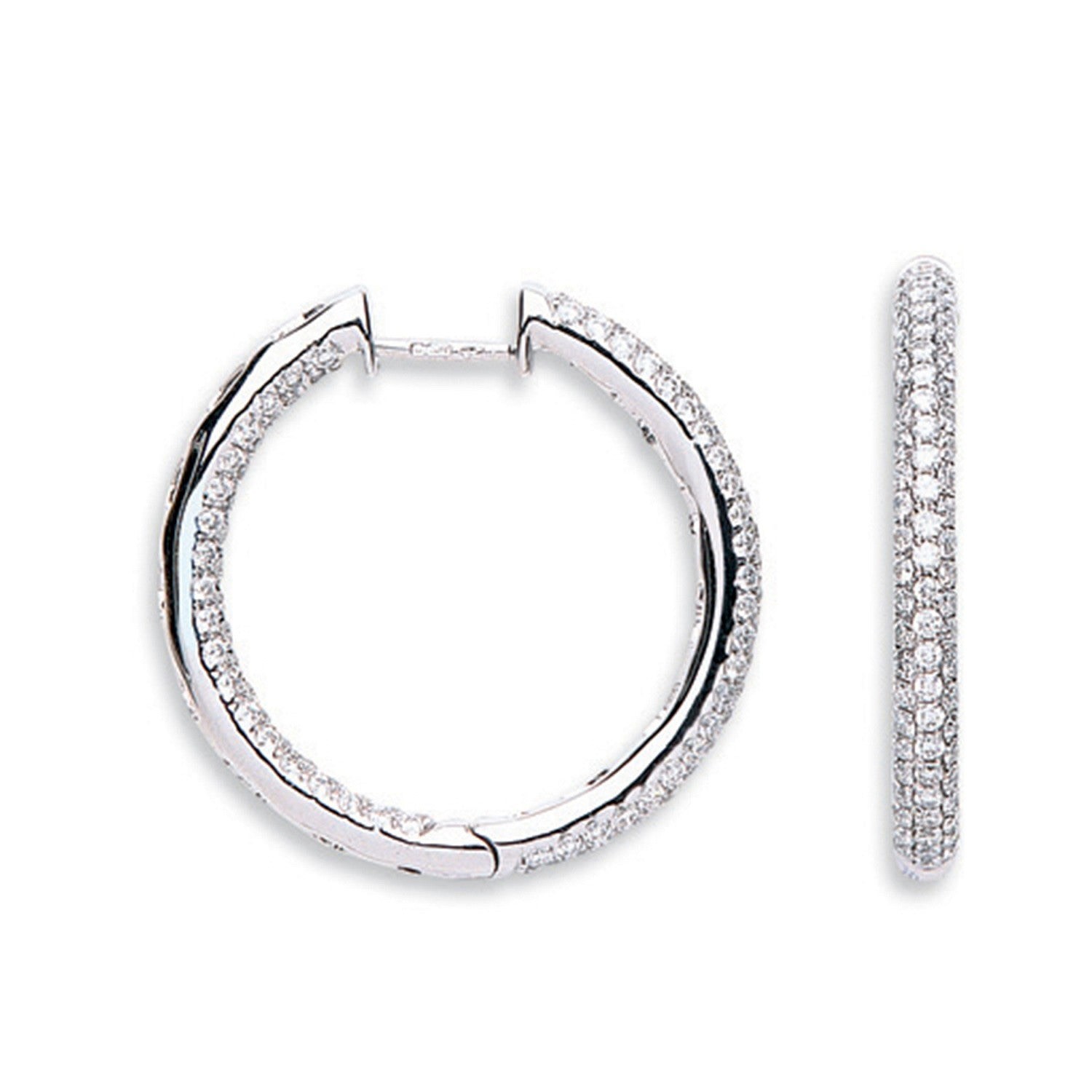 Women’s White Gold - Diamond Hoop Earrings Cervin Blanc