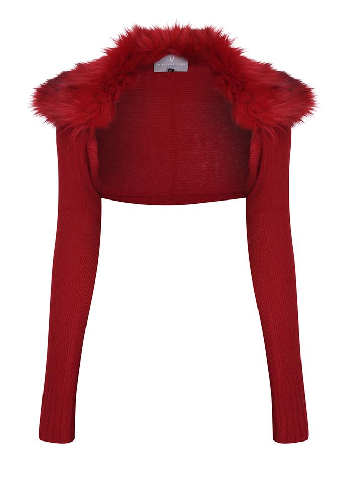 Women’s Shrug - Red Medium Emma Jane Knight