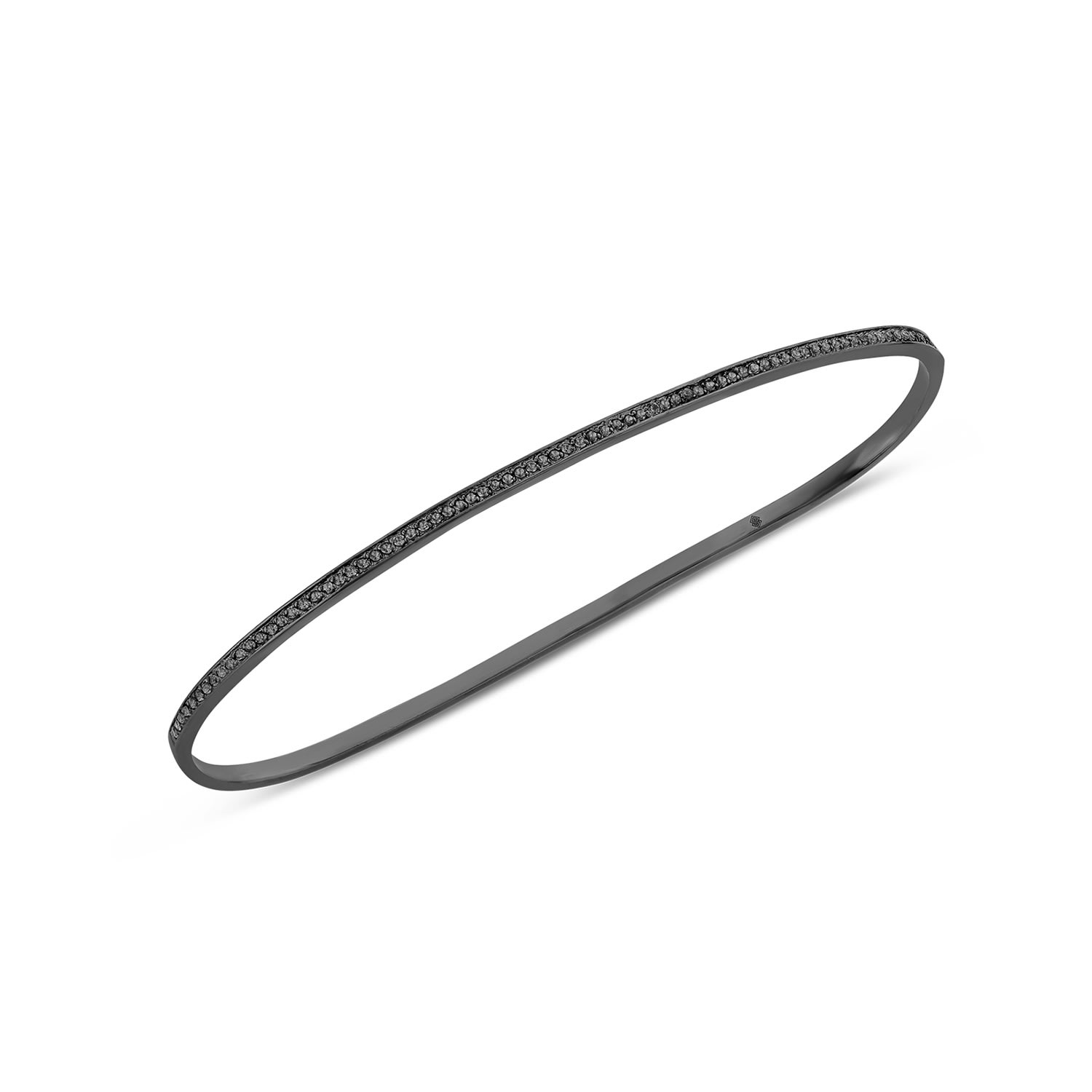 Sally Skoufis Women's Naked Palm Cuff With Man Made Black Diamonds In Black Rhodium In Black