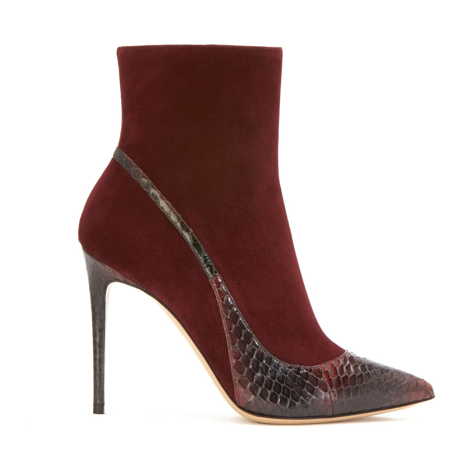 burgundy ankle boots uk