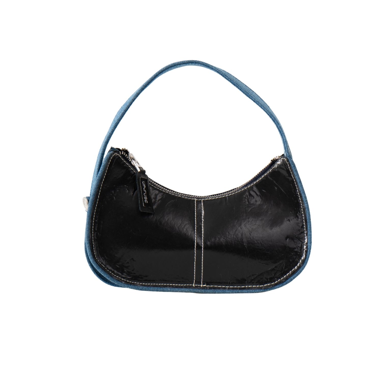 Up-fuse Women's Black / Blue The Year Two Thousand Shoulder Bag - Black Plastic And Blue Denim In Multi