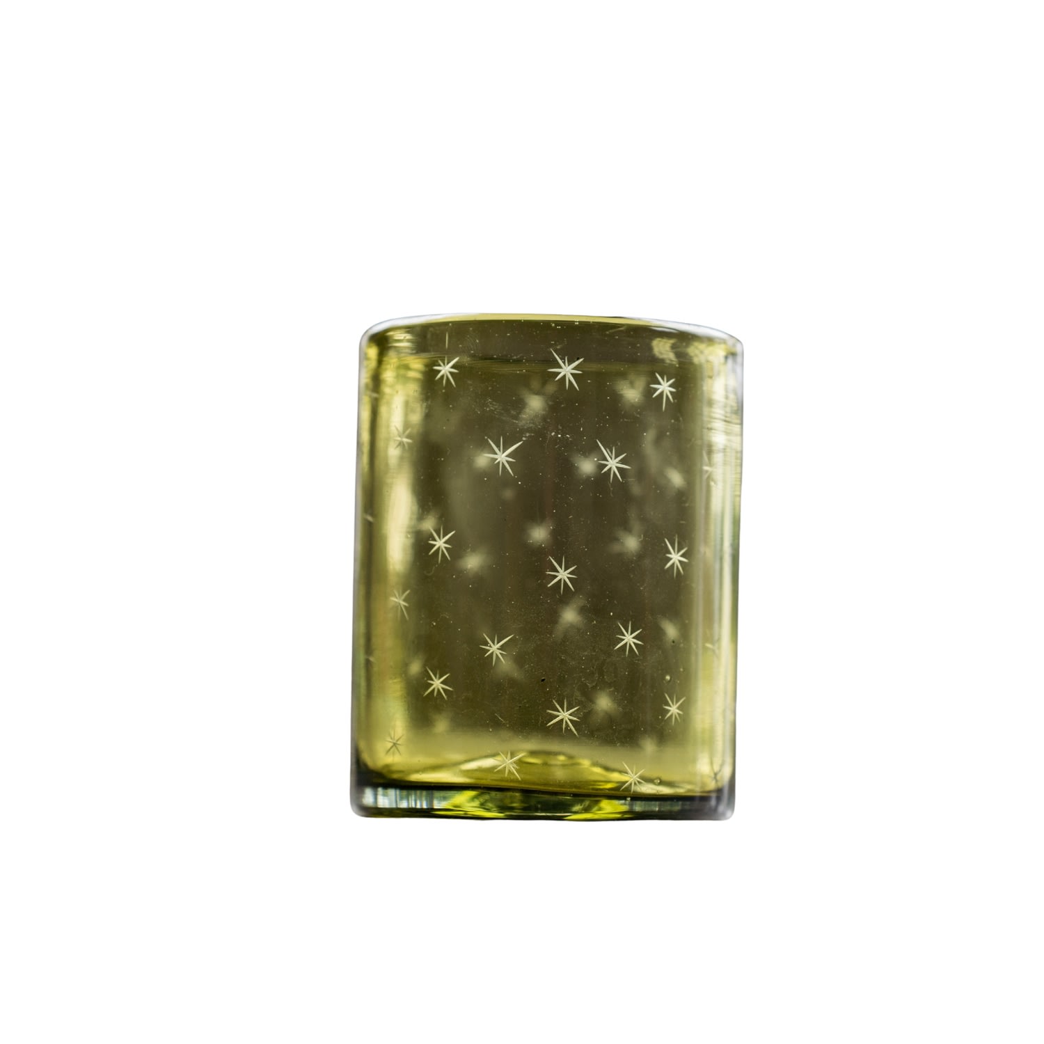 Half Past Seven Yellow Starry Night Rocks Glass — Citron In Yellow