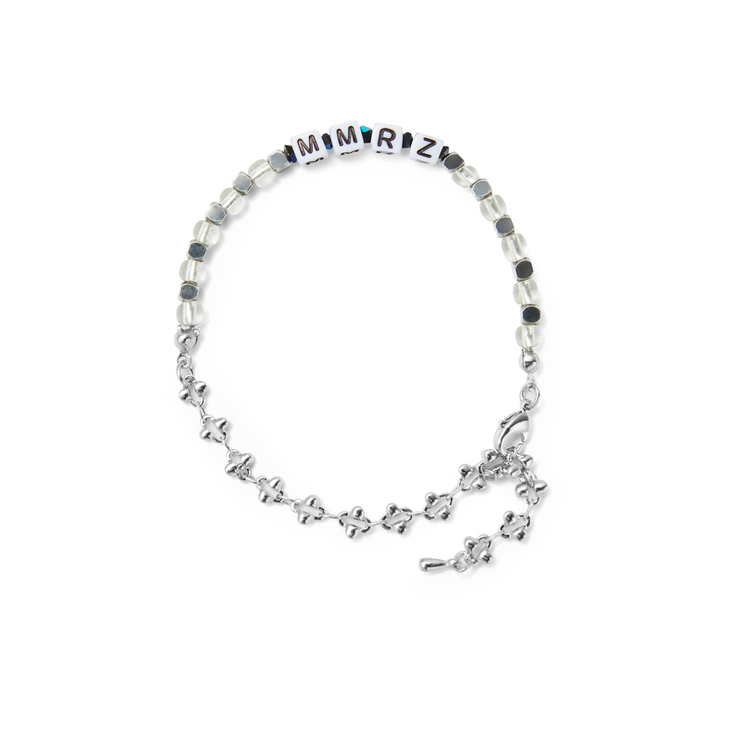 Women’s Silver / Black Blue Crystal & Airplane Chain Mix Bracelet Mmrz Undefined Jewelry
