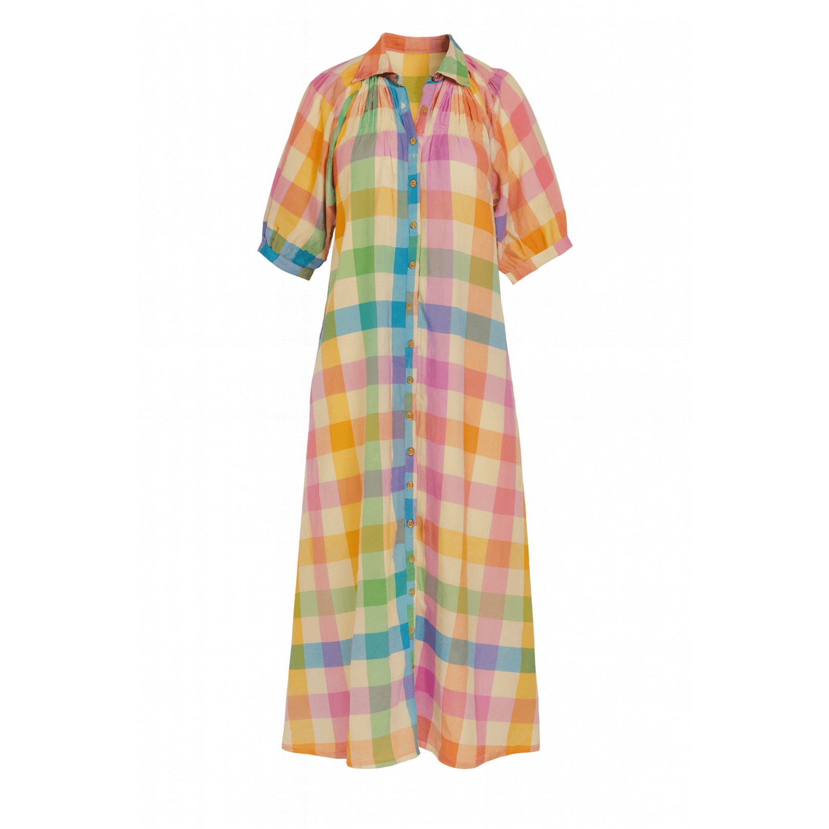 Women's Rainbow Plaid Oasis Dress | Extra Small | Sunshine Tienda