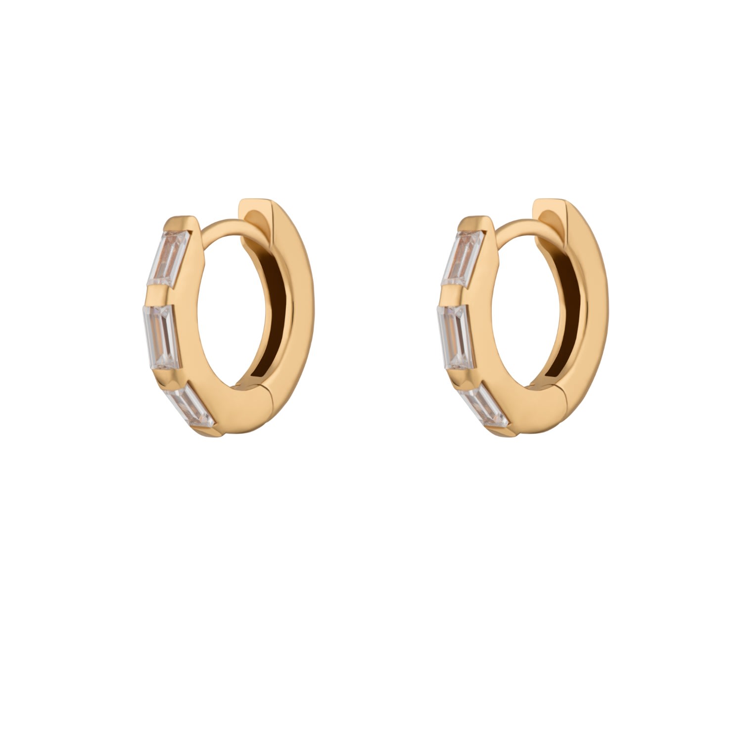 Scream Pretty Women's Gold Baguette Huggie Earrings In Gold