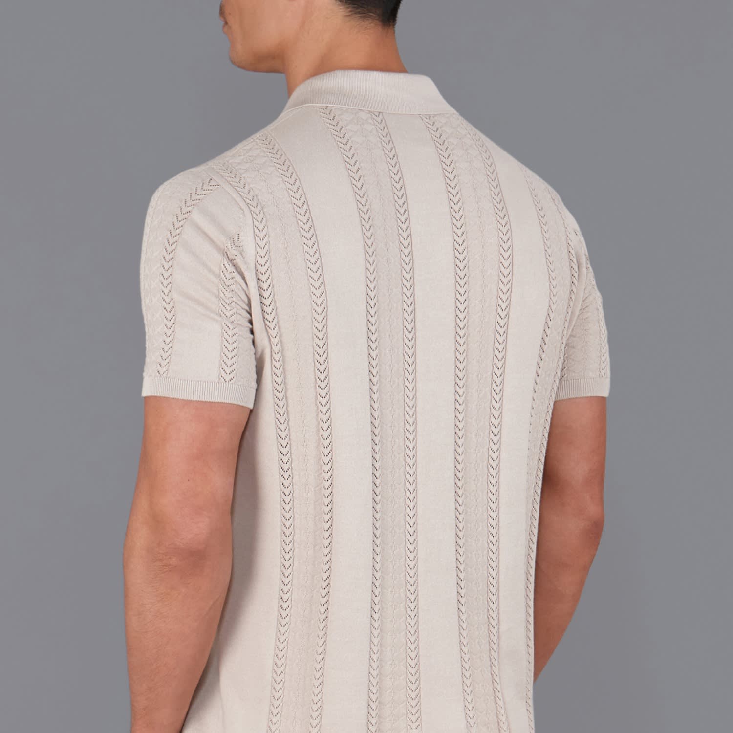 Mens Ultra Fine Cotton Santiago Open Knit Cuban Collar Shirt