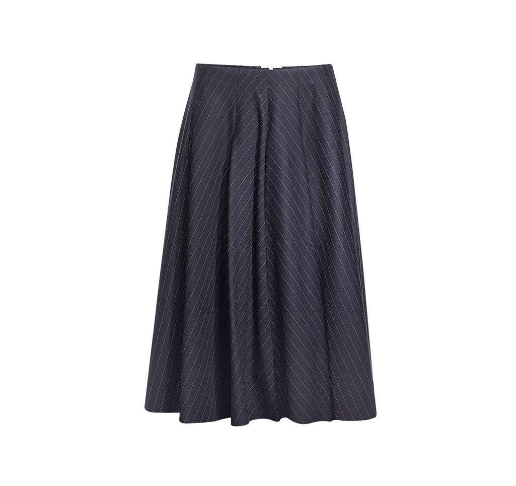 Maison Sél Blue A Line Lady Skirt With Pockets In Black