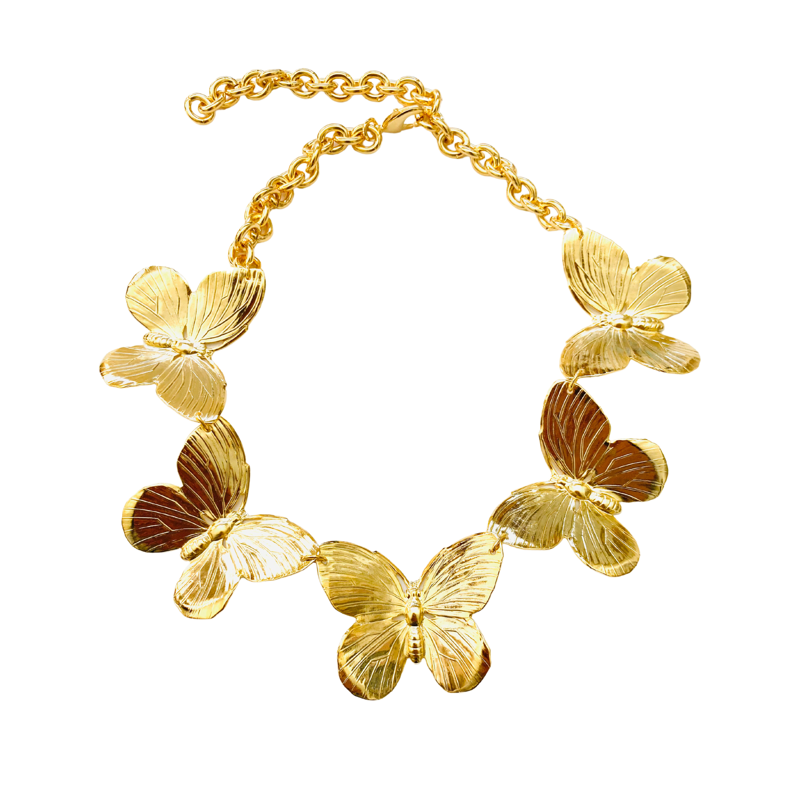The Pink Reef Women's Gold Oversized Butterfly Necklace