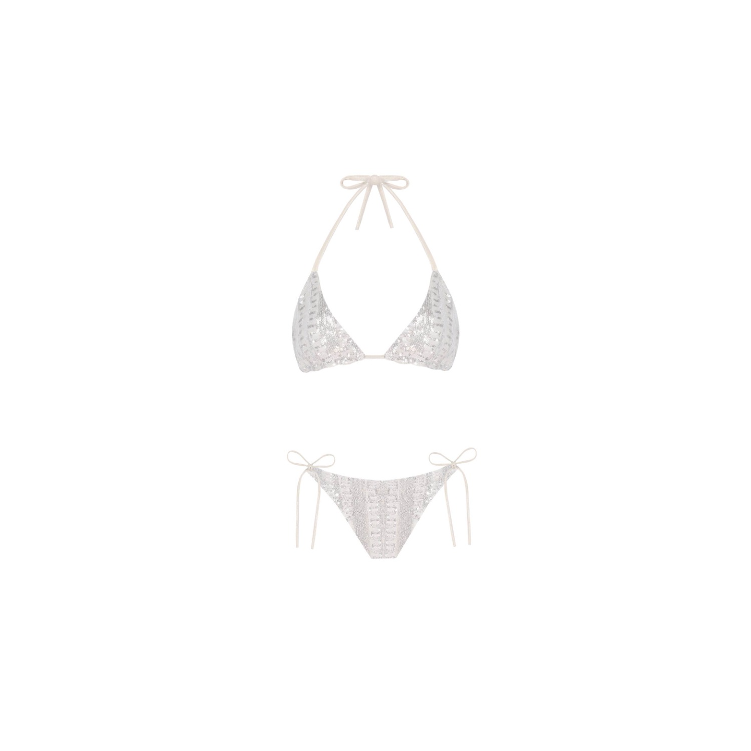 Nur Karaata White Rosie Triangle Bikini Set In White
