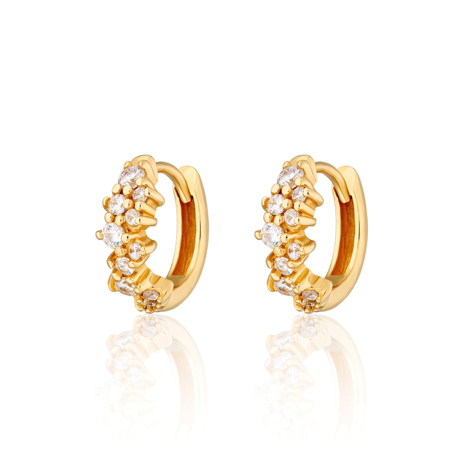 Scream Pretty Women's Gold Stardust Huggie Hoop Earrings In Gold