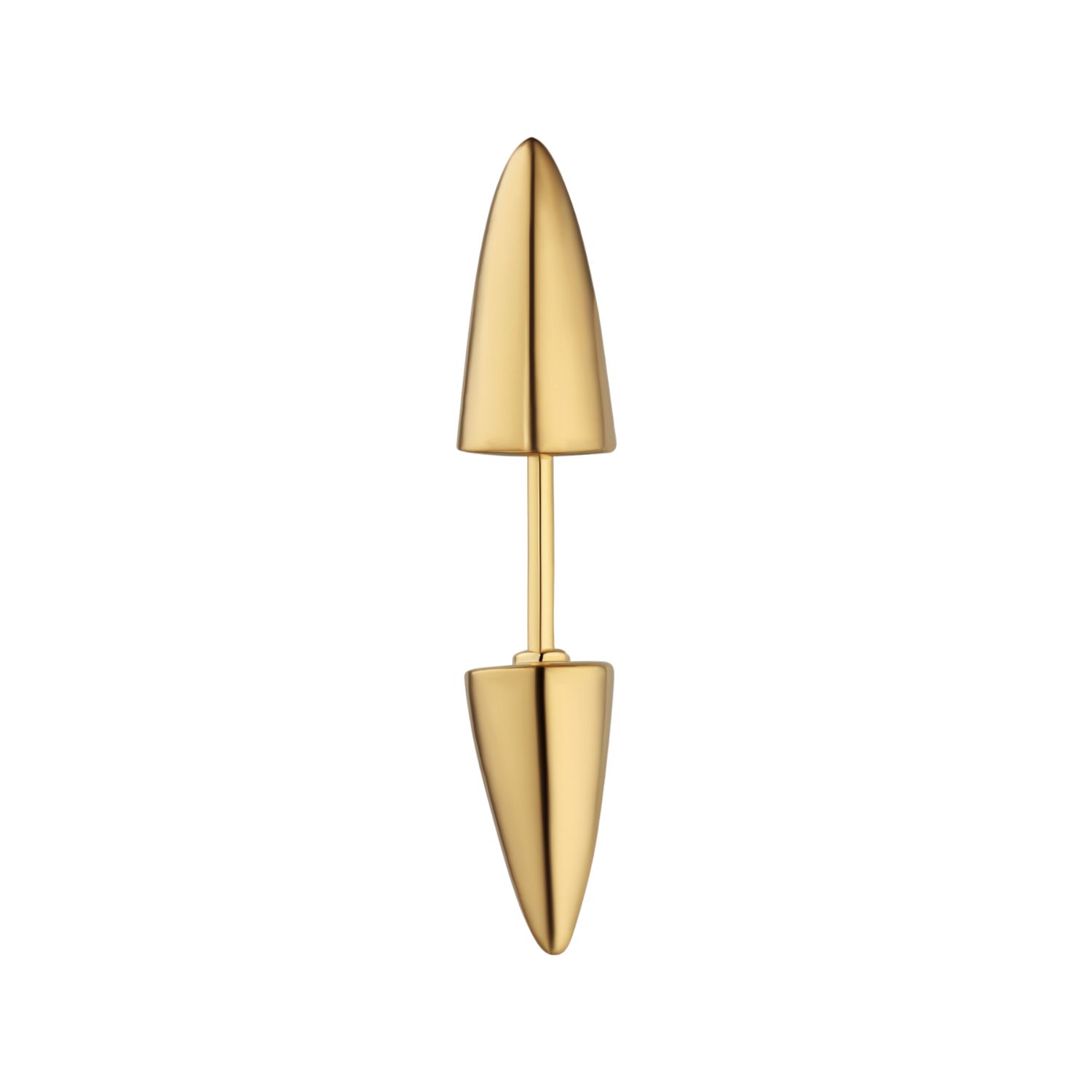 Scream Pretty Women's Gold Small Spike Double Sided Stud Single Earring