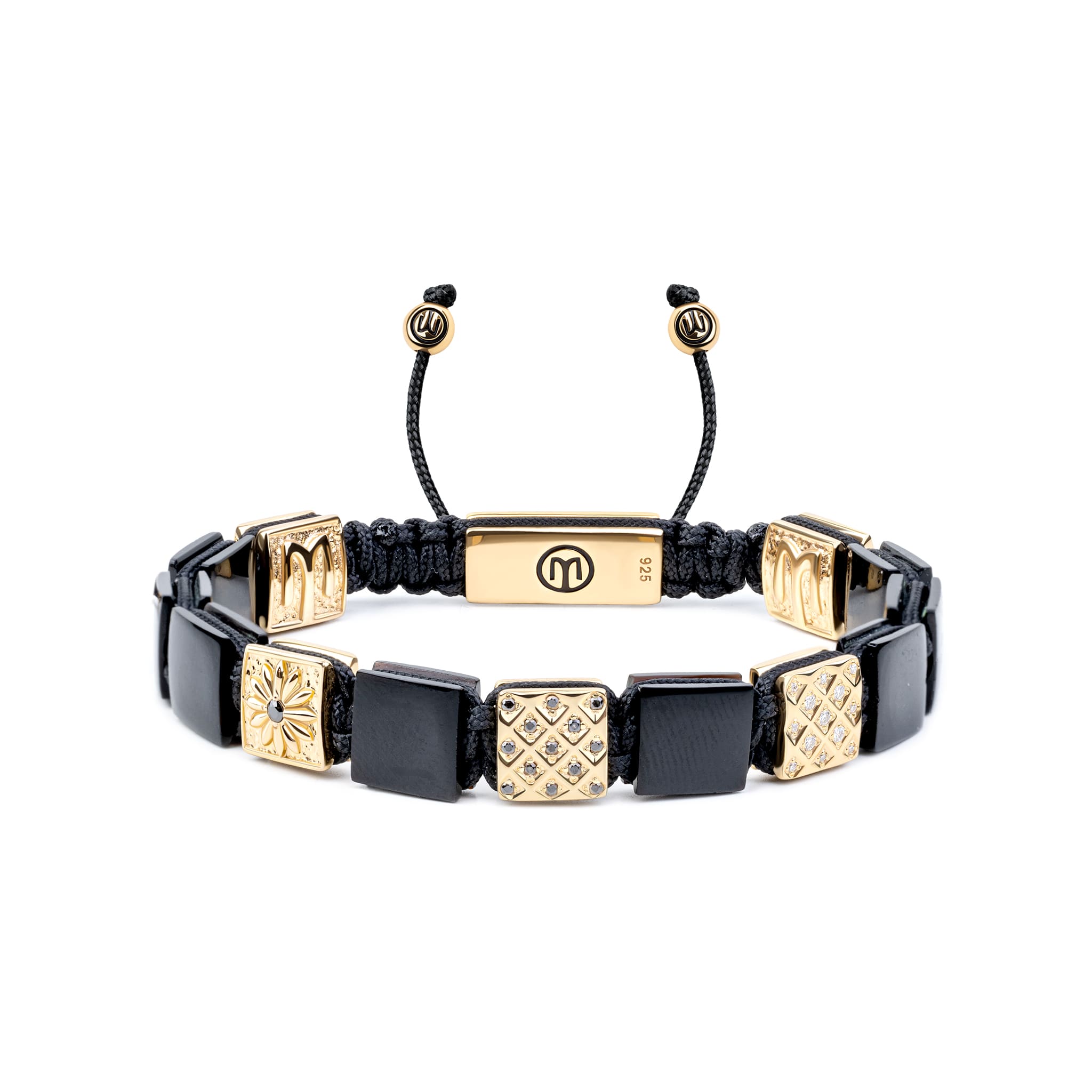 Mahigan Women's Black / Gold Black Onyx Macráme Braided Bracelet In Gold