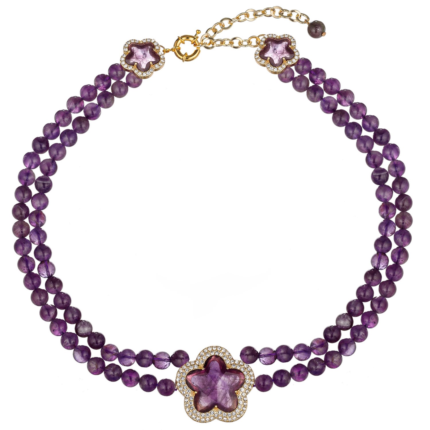 Eye Candy La Women's Pink / Purple Amy Amethyst Double Beaded Necklace