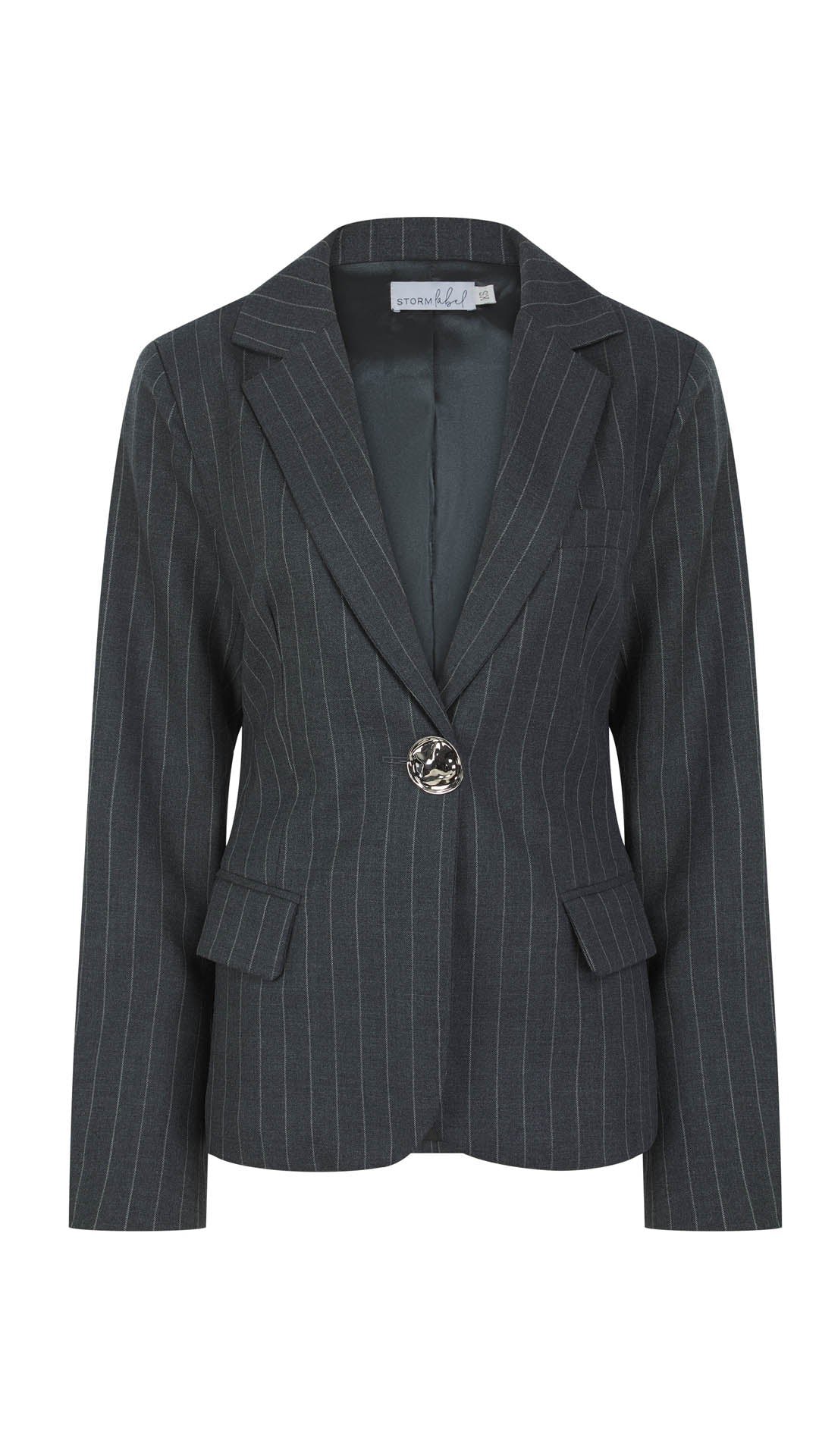 Storm Label Women's Grey Pin Stripe Blazer