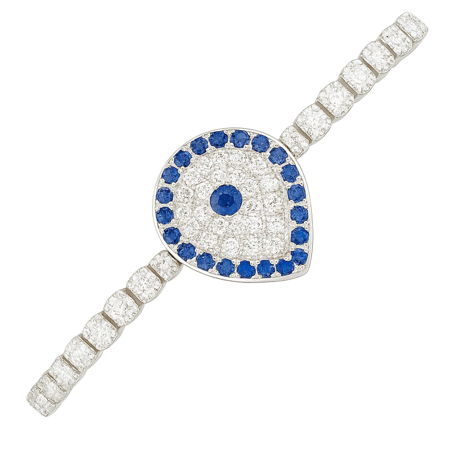The Gala Women's Silver Sapphire Eye Bracelet In Silver