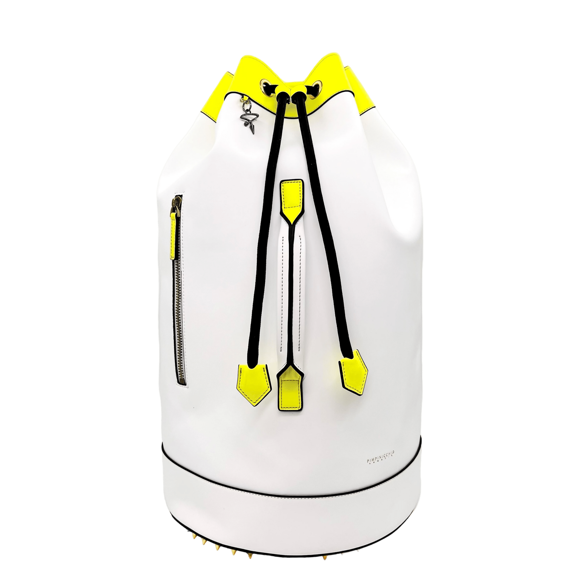 Men's White / Yellow 88G Bucket Backpack In White & Yellow | Large | Pmpny - Pimpinicchio New York